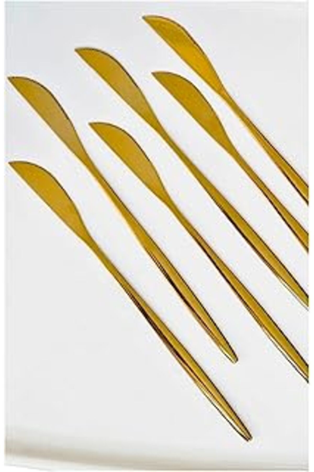 Pazarcan 6 Adet Gold Paslanmaz Çelik Yemek Bıçağı 24 Cm - Mutfak Kullanımı, Çok Amaçlı Şık Tasarımlı Gold Bı