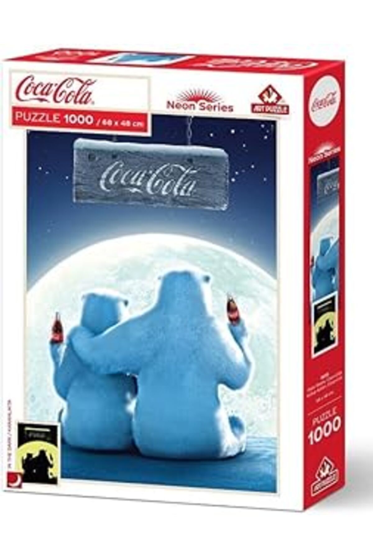 Pazarcan Art Puzzle Kutup Ayıları, Cola-Cola-1000 Parça Neon Puzzle