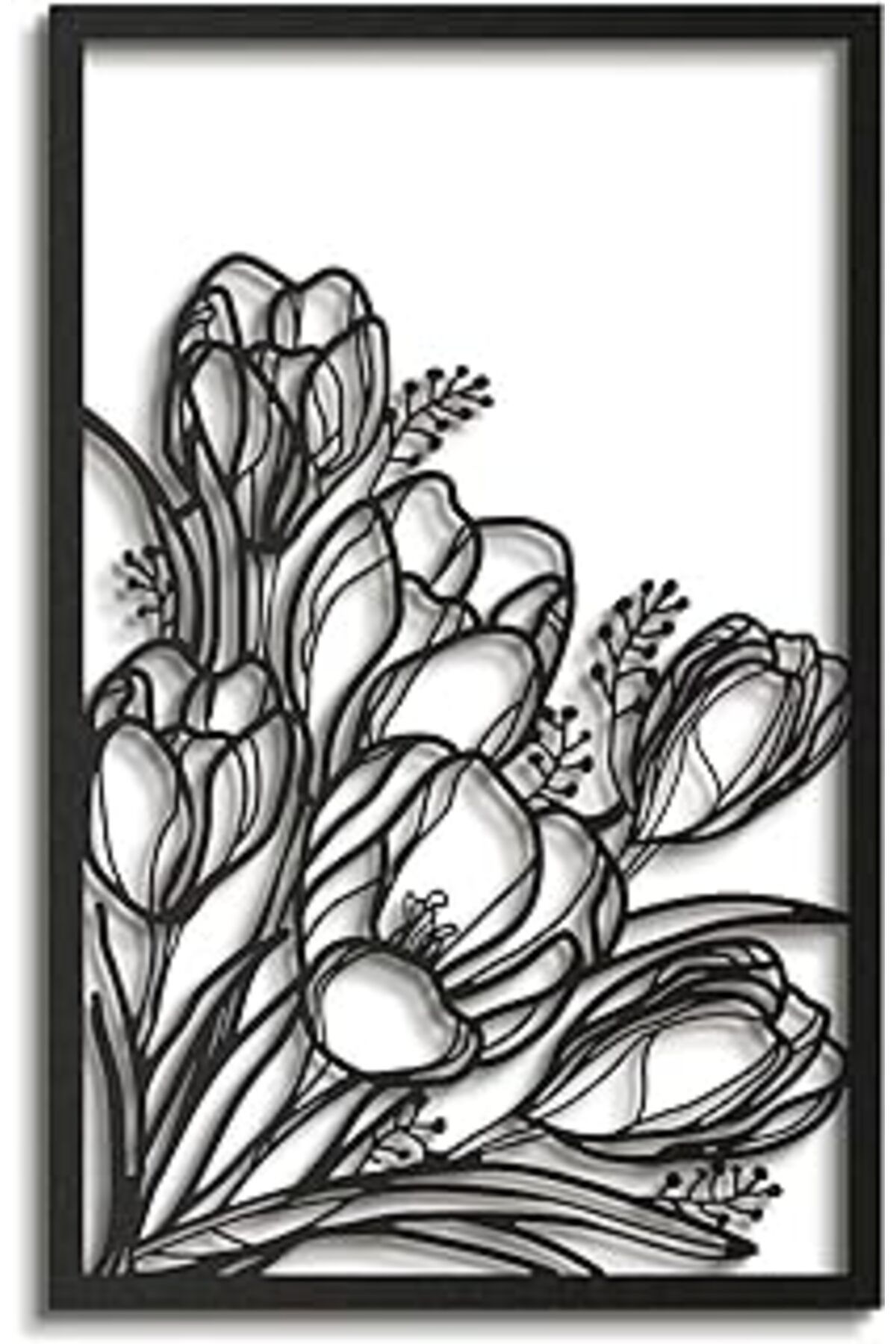 Hepta Collection Artepera Metal Duvar Tabloları - Tulip Metal Duvar Dekorasyonu - Modern Dekorasyon Ürünleri - 45 X