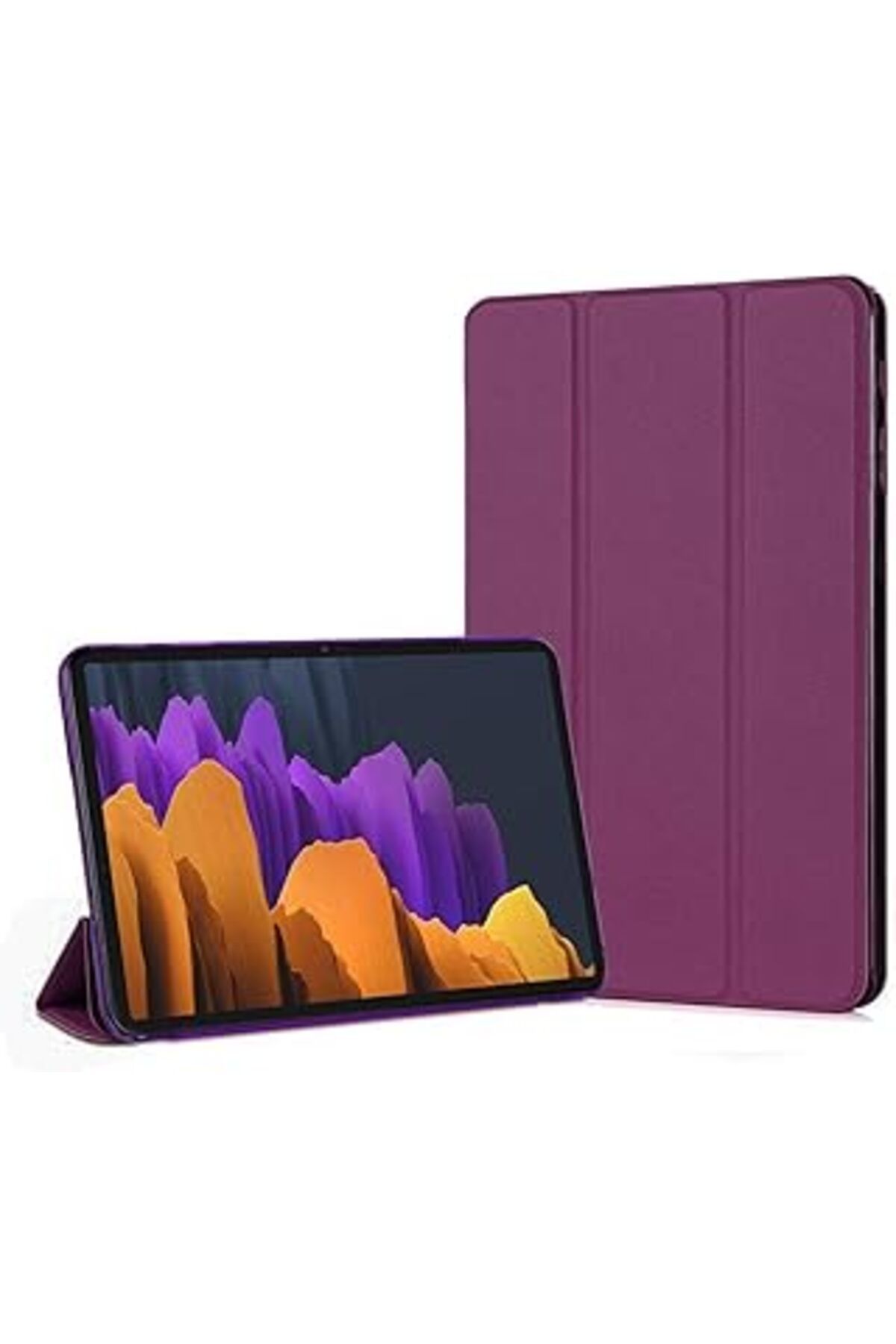 robotrend Galaxy Tab S7 T870 Kılıf Slim Translucent Back Smart Cover Mor [Galaxy Tab S7 T870 Ile Uyumlu Kılıf