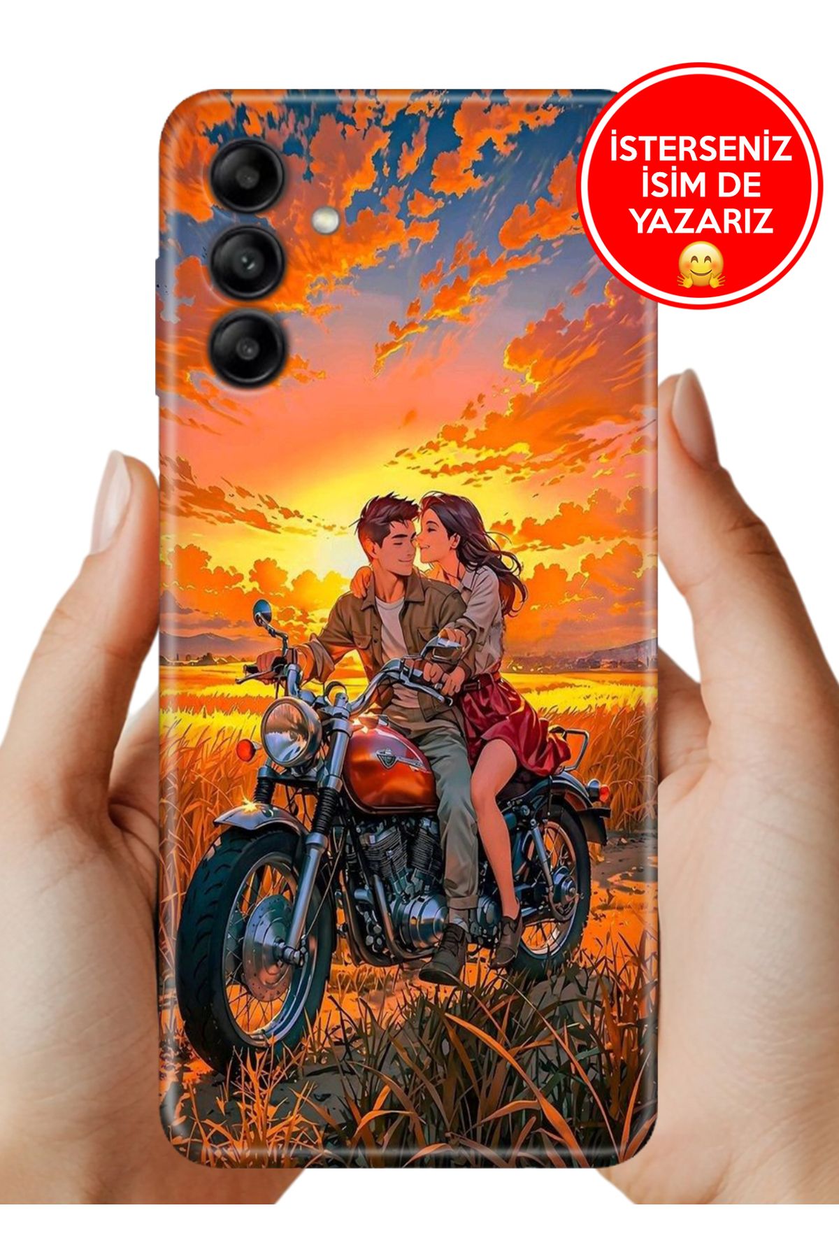 Cekuonline Samsung Galaxy M55 Kılıf Tam Rubber Esnek Silikon Full Koruma Sevgilim ve Ben