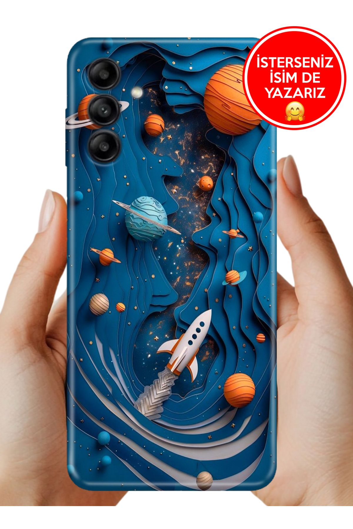 Cekuonline Samsung Galaxy A34 Kılıf Tam Rubber Esnek Silikon Full Koruma Space Kolaj
