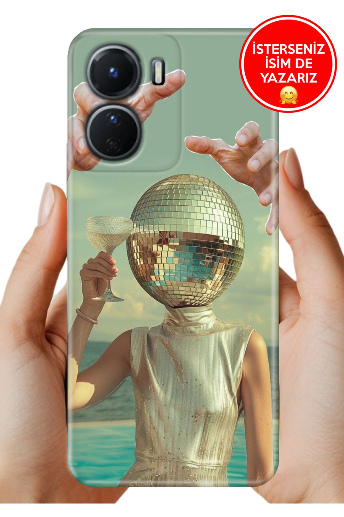 Cekuonline Y16 Kılıf FullCover Resimli Desenli Silikon Disco Disco