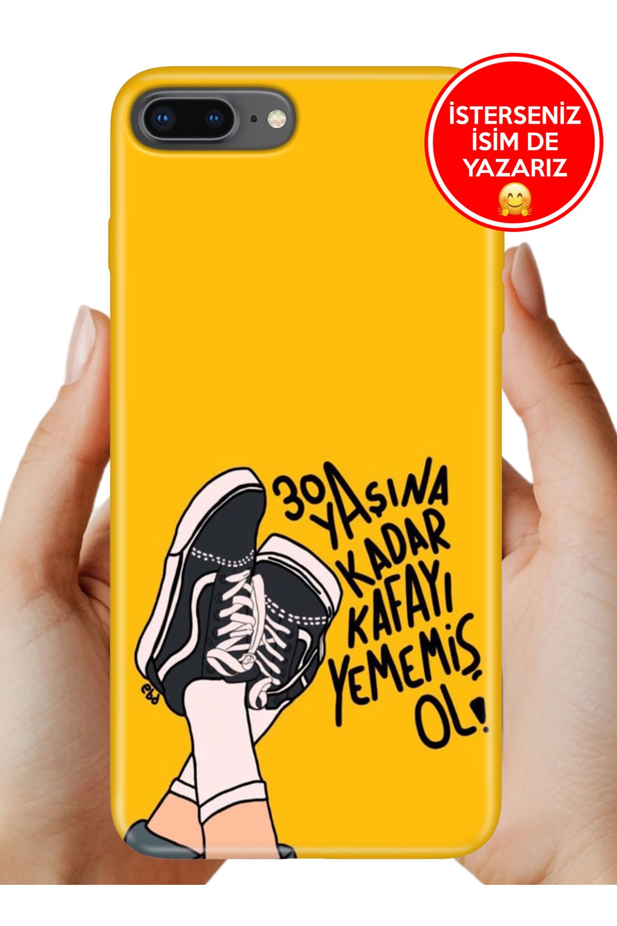 Cekuonline iPhone 7 Plus - 8 Plus Kılıf Desenli Baskılı Kamera Korumalı ZRR Silikon 30 Yaşına Kadar