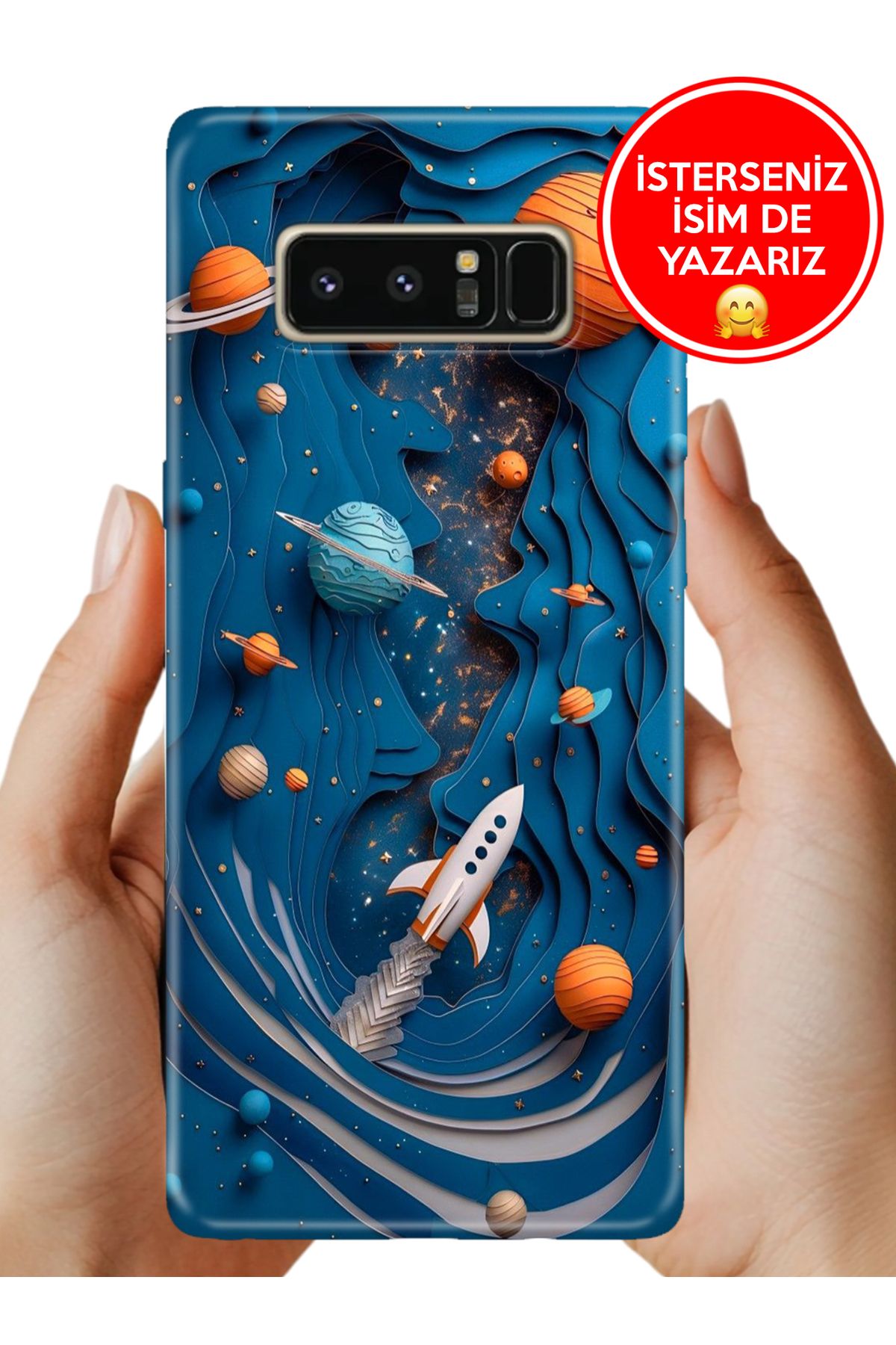 Cekuonline Galaxy Note 8 Kılıf Tam Rubber Esnek Silikon Full Koruma Space Kolaj