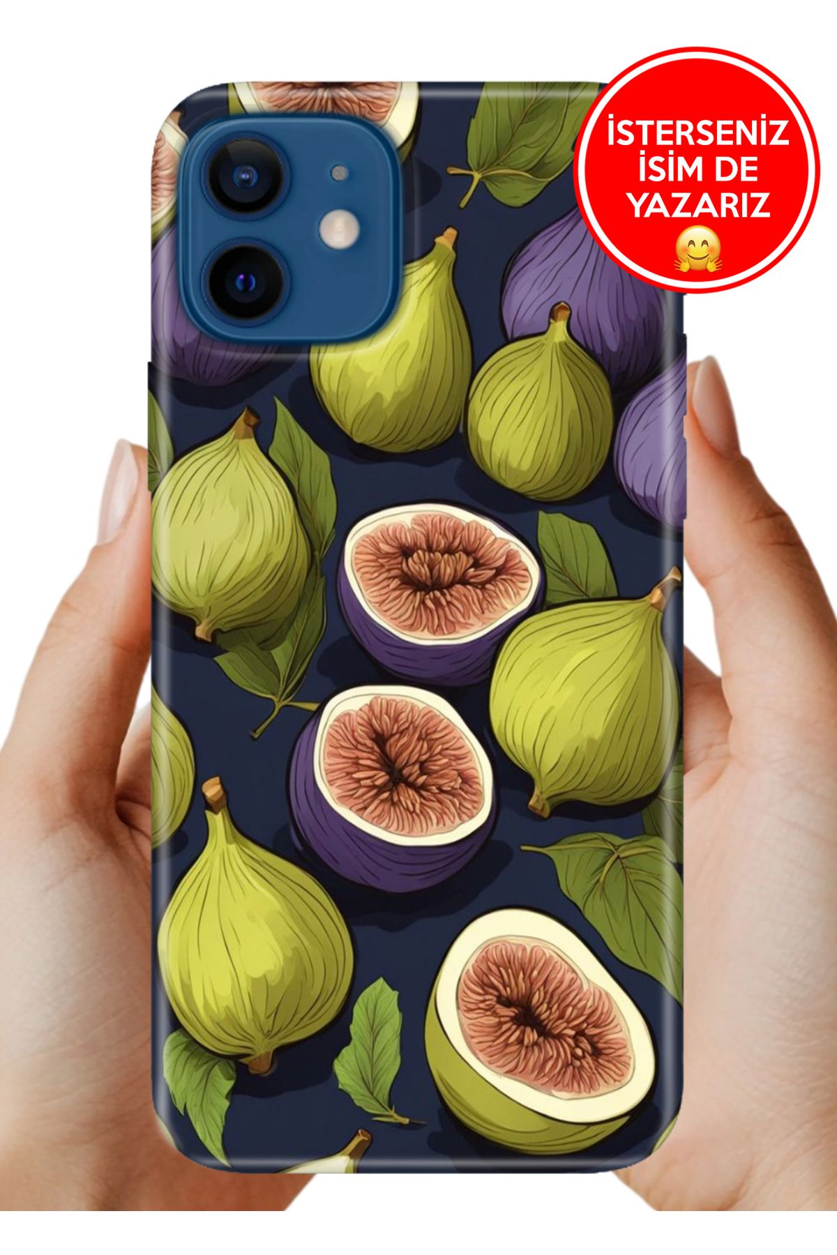 Cekuonline iPhone 12 Kılıf iP12 TPU Resimli Elastik Silikon İncir Bahçesi