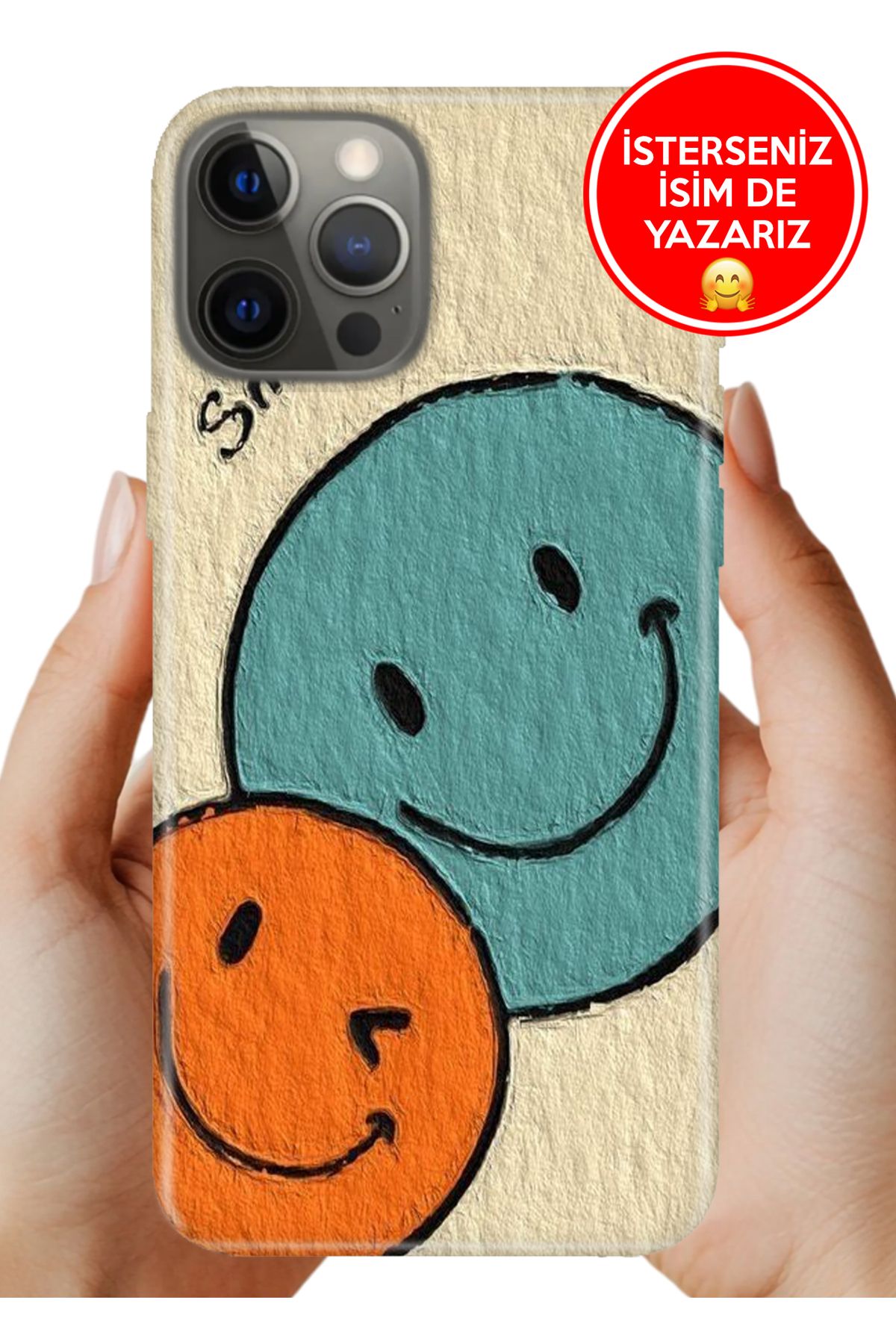Cekuonline iPhone 12 Pro Max 6.7 5G Kılıf Tam Rubber Esnek Silikon Full Koruma Smile 06744