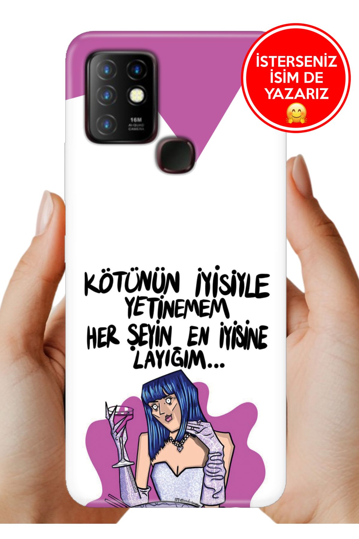 Cekuonline İnfinix Hot 10 Kılıf Kamera Korumalı Full Desen Arka Silikon Kötünün İyisi