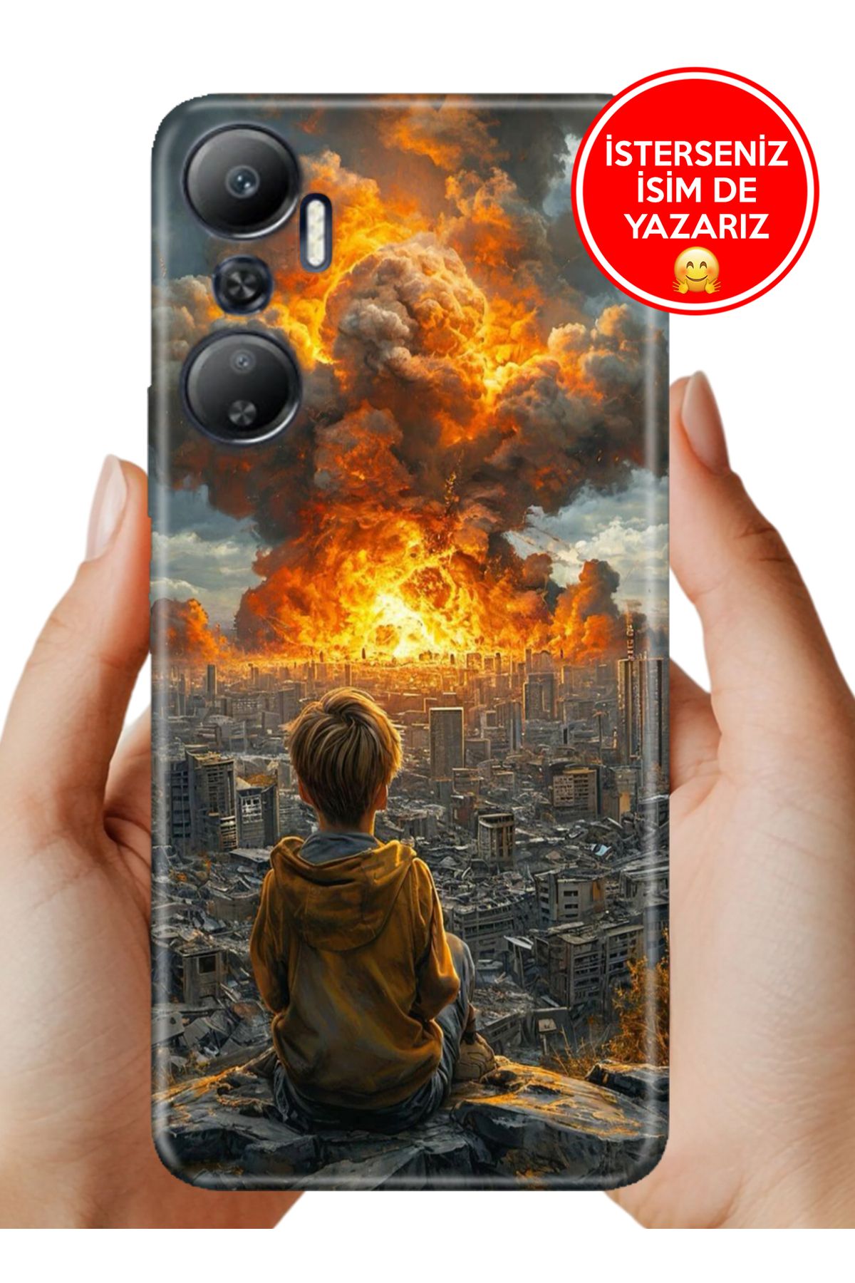 Cekuonline İnfinix Hot 20 Kılıf FullCover Resimli Desenli Silikon Çocuklar Ölmesin