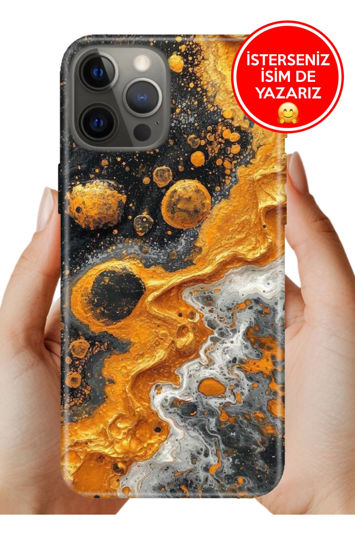 Cekuonline iPhone 12 Pro Max 6.7 5G Kılıf Kamera Korumalı Full Desen Arka Silikon Krater