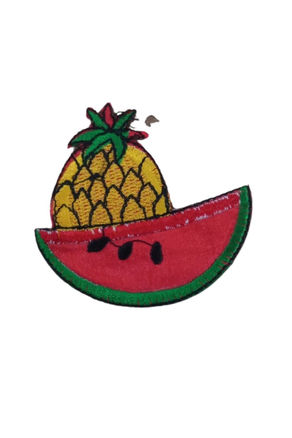 OK AKSESUAR Aplike Ütü İle Yapışan Karpuz-Ananas Desen