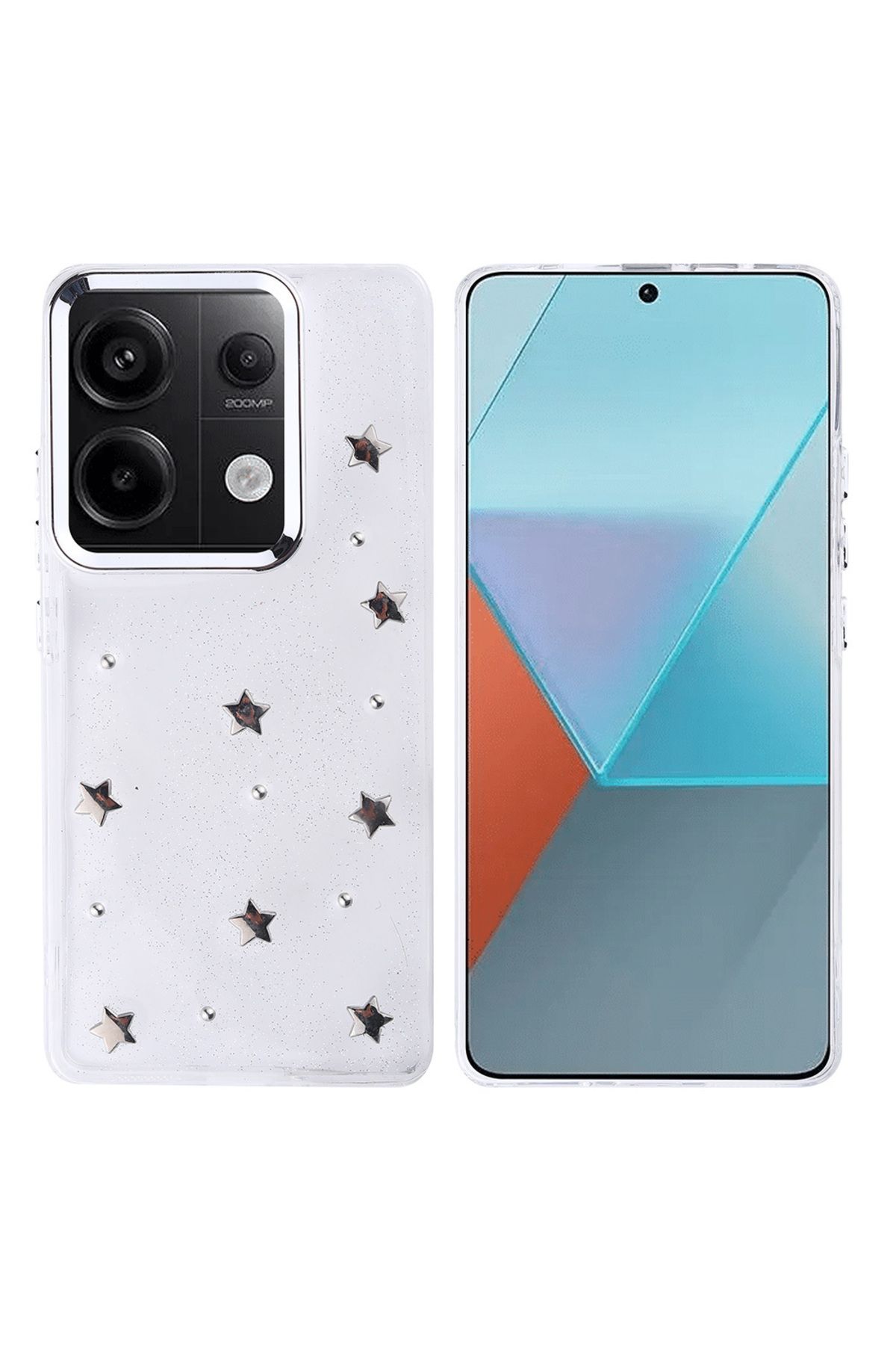 Coverzone Xiaomi Redmi Note 13 Pro 4G ile uyumlu Kılıf Airbag Köşeli Şeffaf Baskılı Z-Kutup