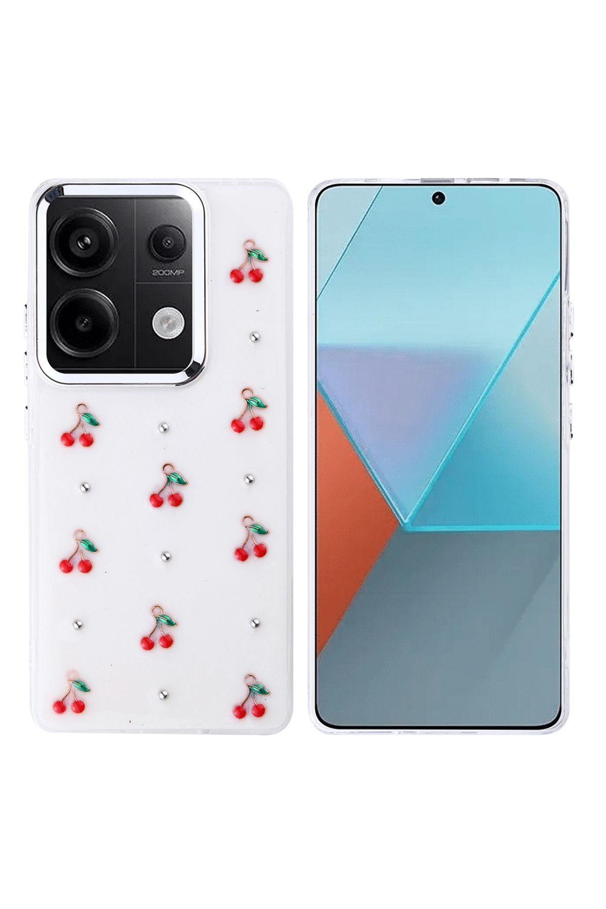 Coverzone Xiaomi Redmi Note 13 Pro 4G ile uyumlu Kılıf Airbag Köşeli Şeffaf Baskılı Z-Kutup