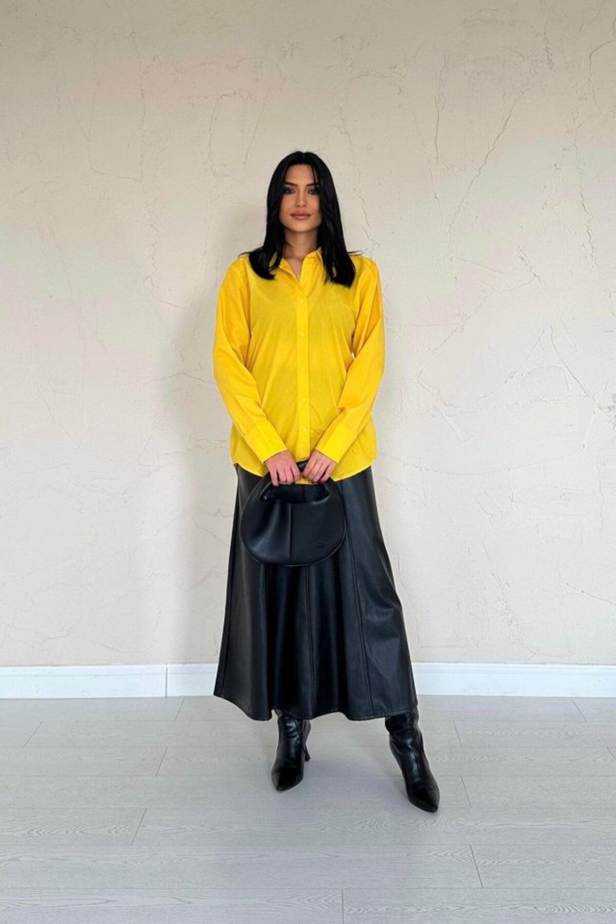 modaserdem-Yellow Poplin Shirt 2