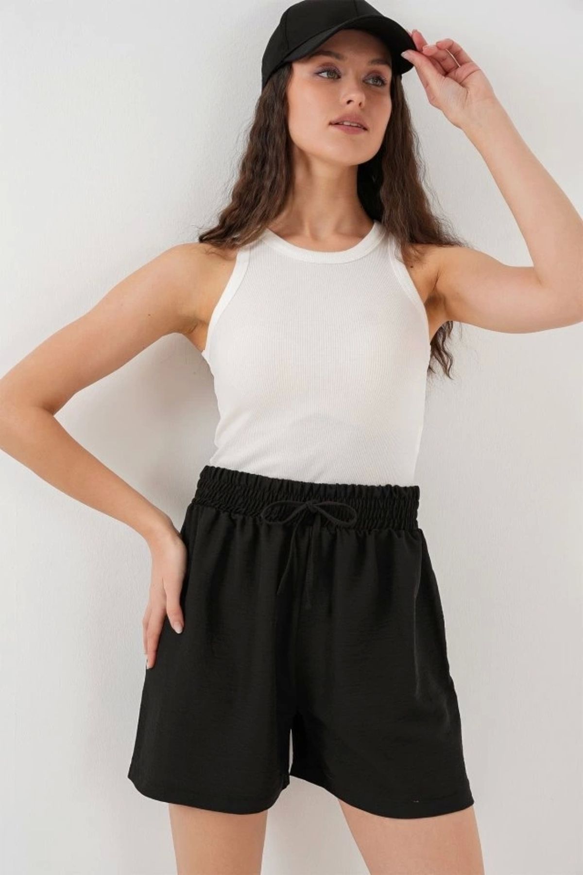 Butik-Comfortable Fit Shorts 5327 - Black 4