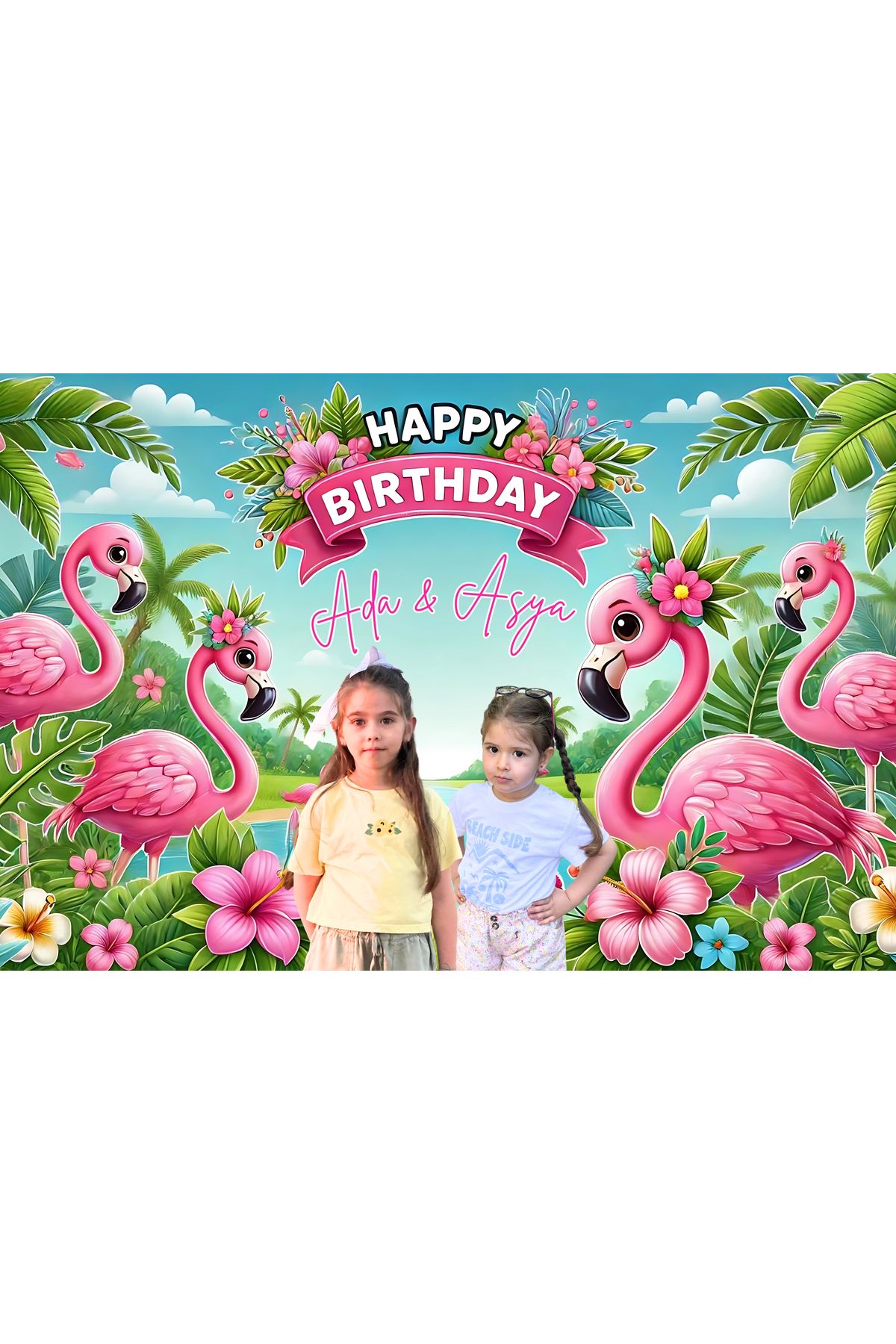 arduçlazer Banner Ziua De Nastere Cu Tema Flamingo 100x150 Cm Europa Branda - One Size