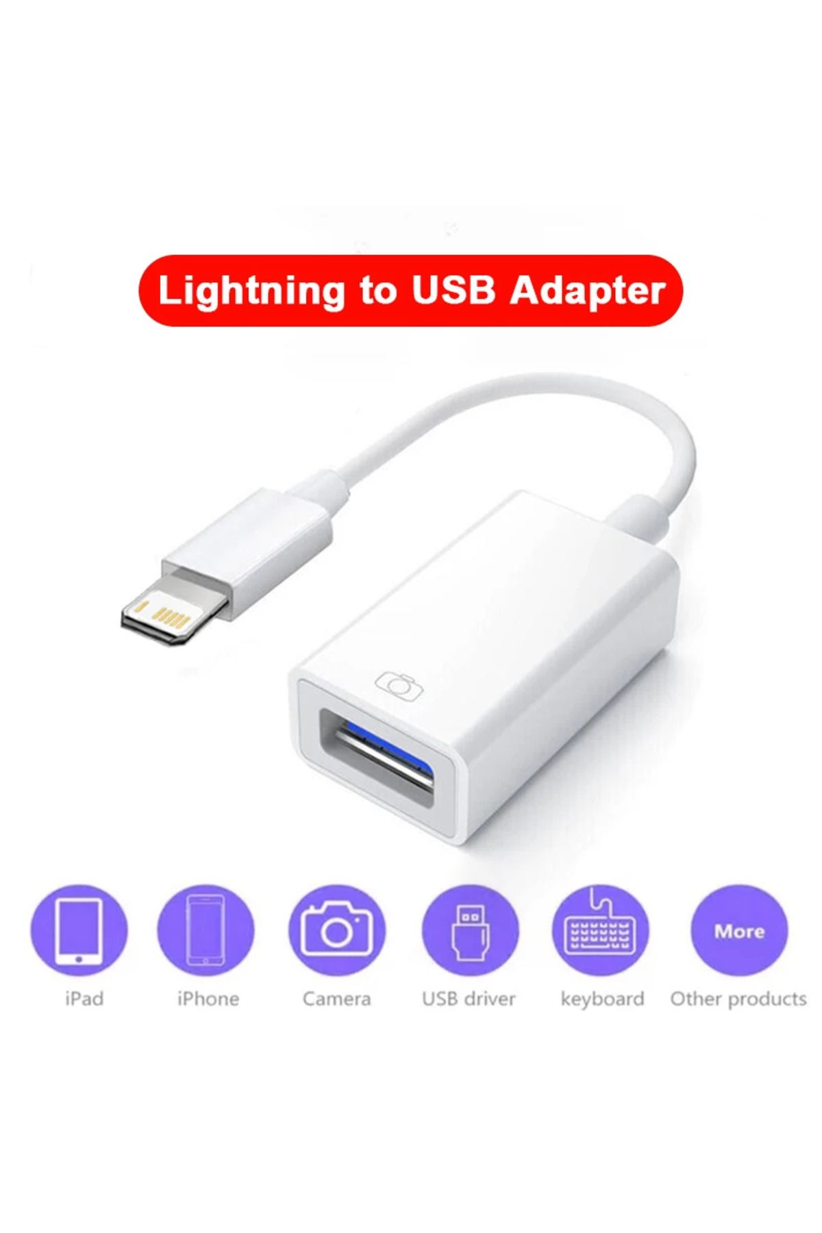 Choice-محول OTG 1 في 1 لأجهزة iOS وiPhone 16 و15 و14 و13 و12 Pro Max وXR و8 Plus وكابل 8 Pin إلى USB 3.0 1