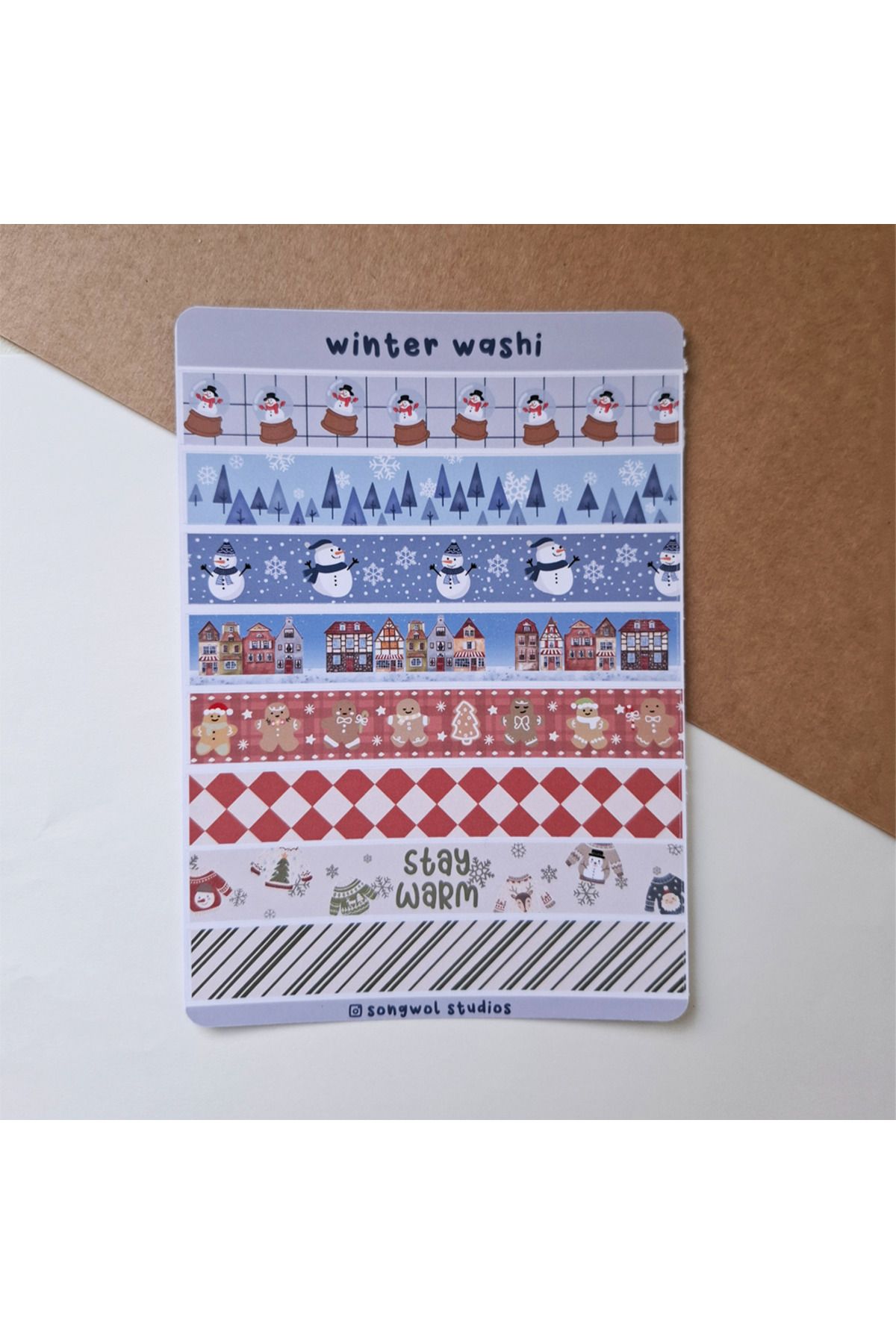 Songwol Studios-A7 Size Seasons Washi Tape Themed Sticker Set for Agenda, Bullet Journal and Scrapbook 6