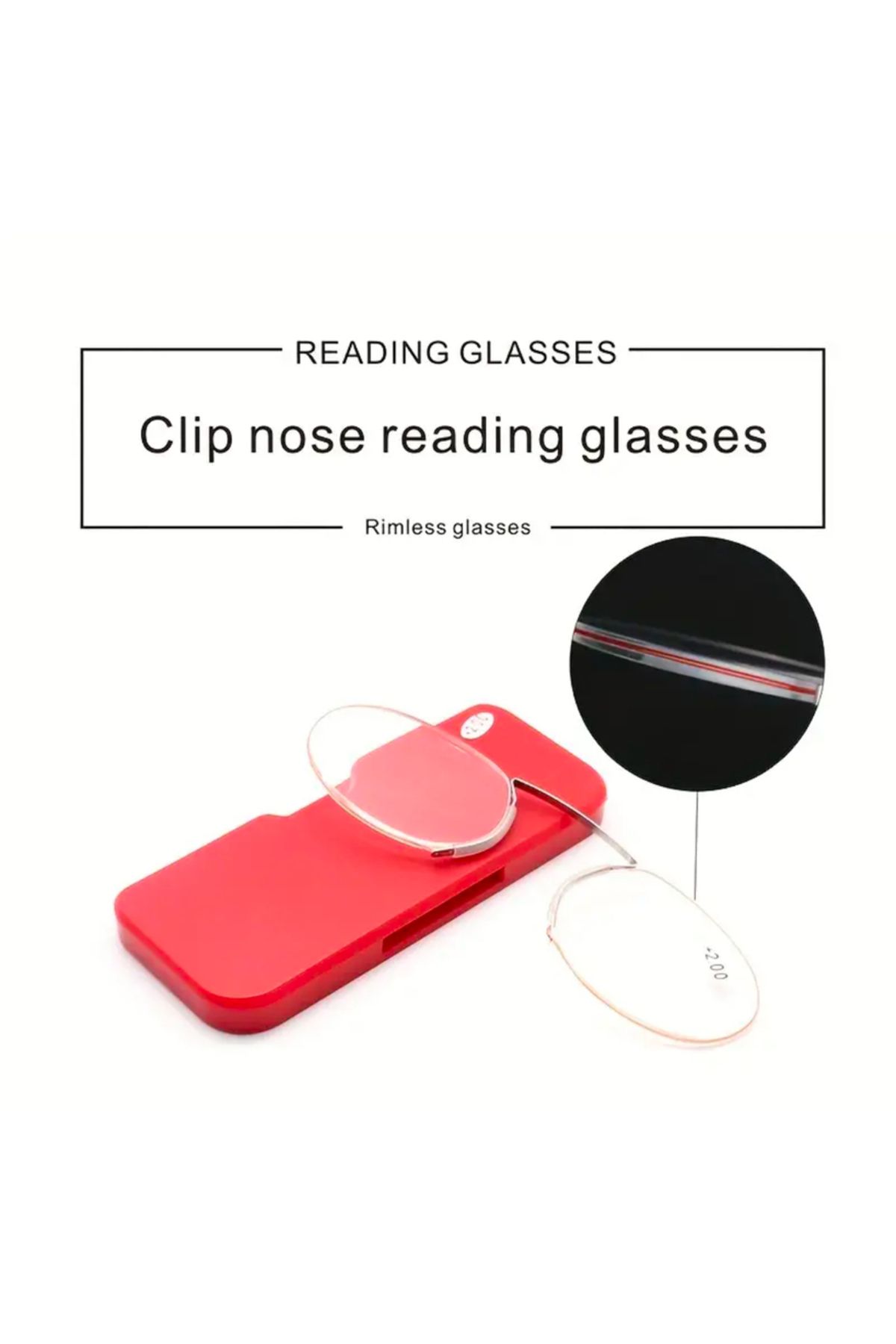 glasses accessory-Nose Top Reading Glasses - Practicalcan Stick to the Back of Phone +3.00 Red 2