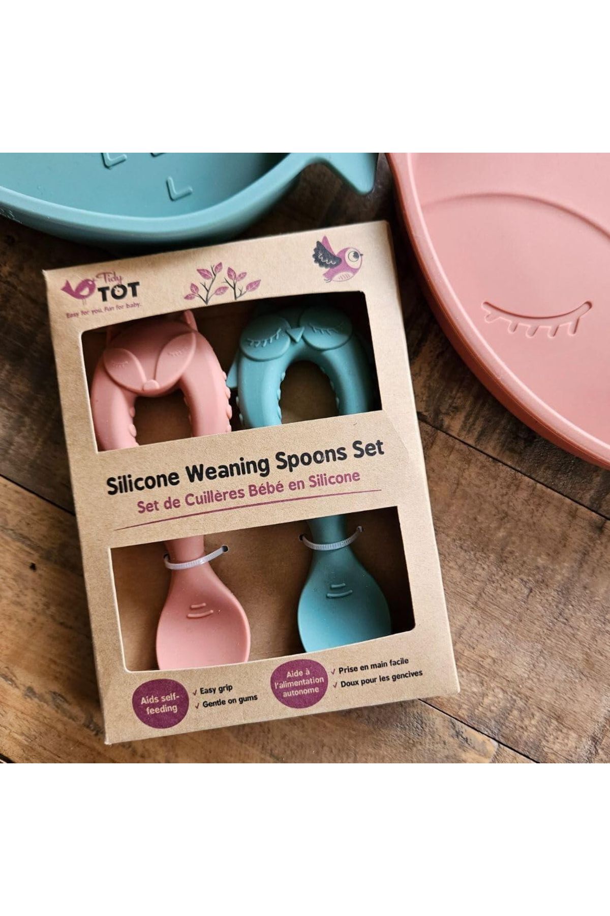 Tidy Tot-Set lingurite din silicon - Bufnita & vulpita 3