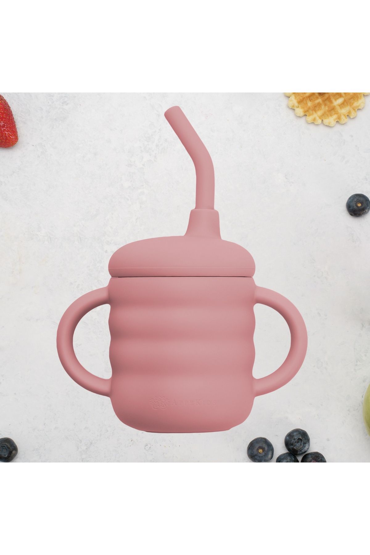 APPEKIDS Cana Din Silicon Cu Pai, Appekids - Old Rose - One Size
