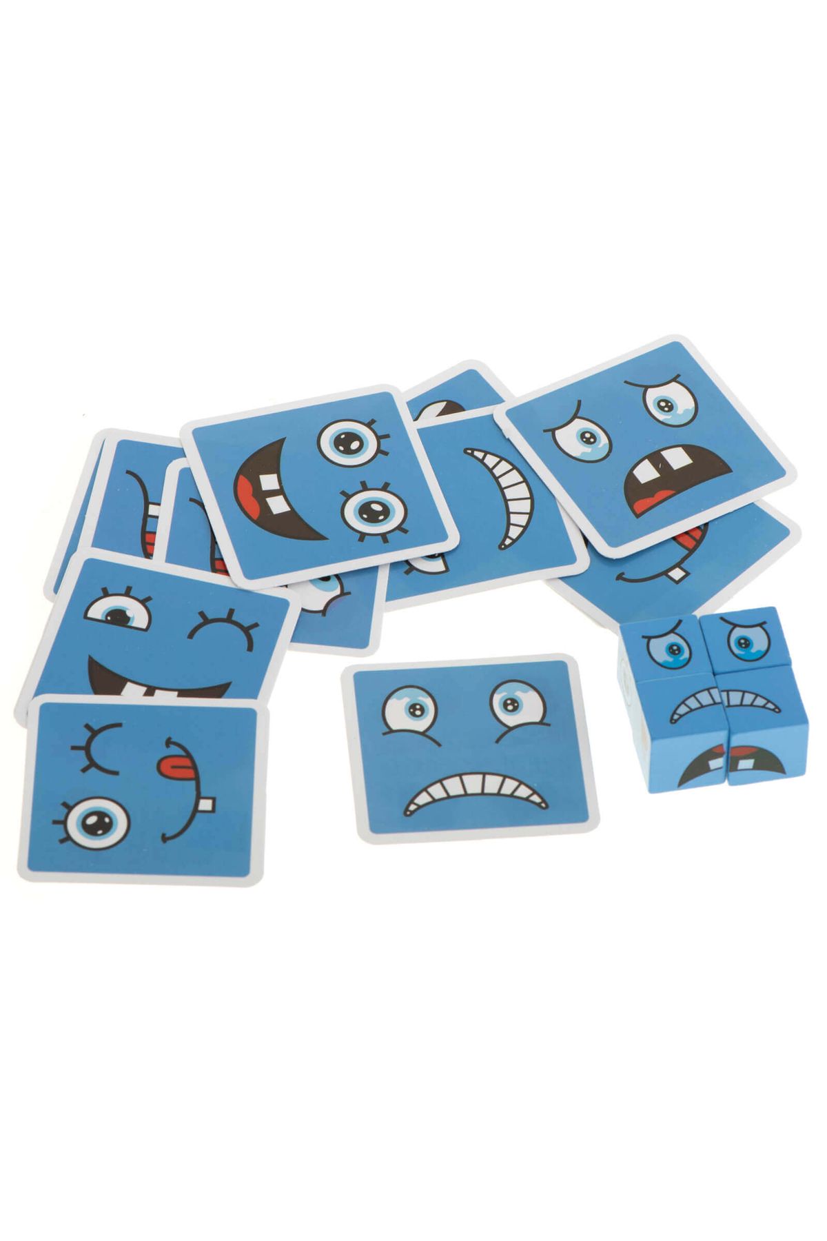 Micostore-Facial Expressions Game, Educational, Expressing Emotions With 64 Cards And 16 Cubes, Rubik's Cube 5