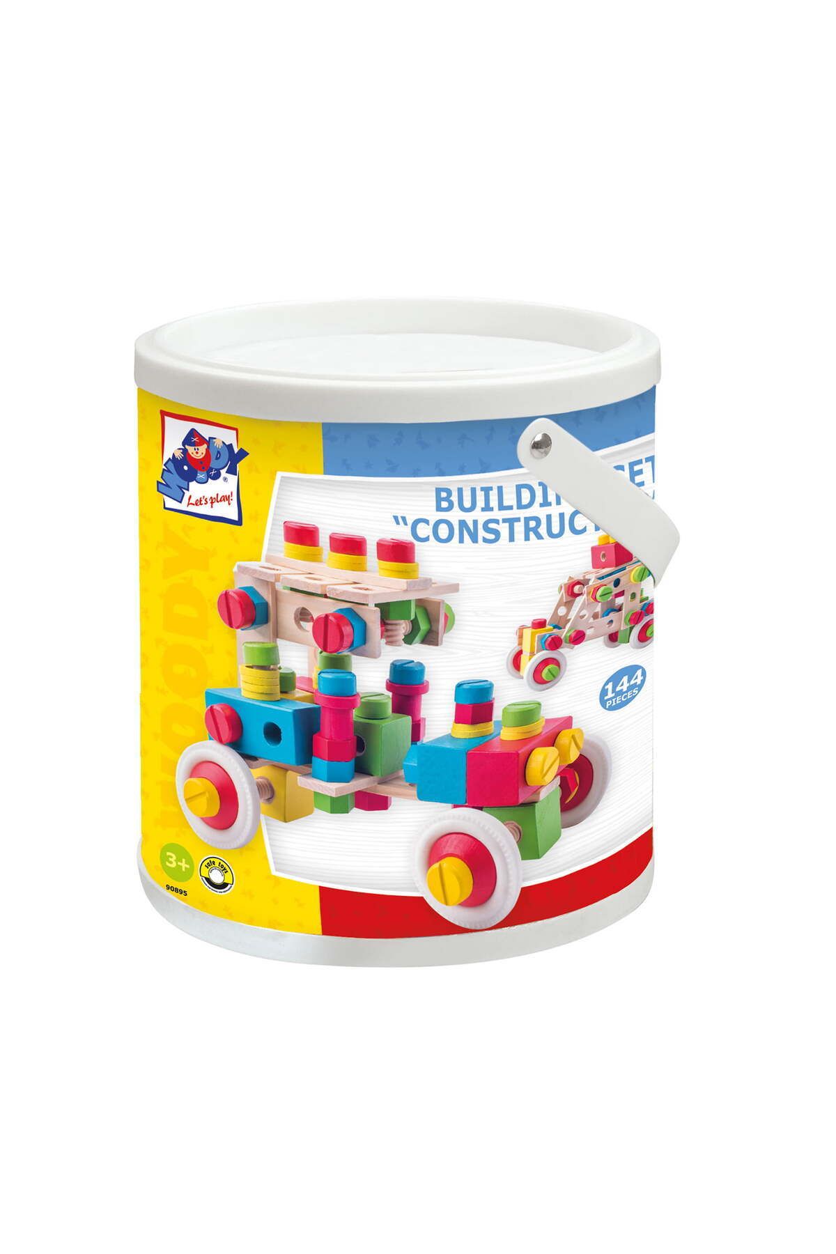 Woody Jucarie Din Lemn - Set De Constructie La Galeata (144 Piese) - Mărime unică