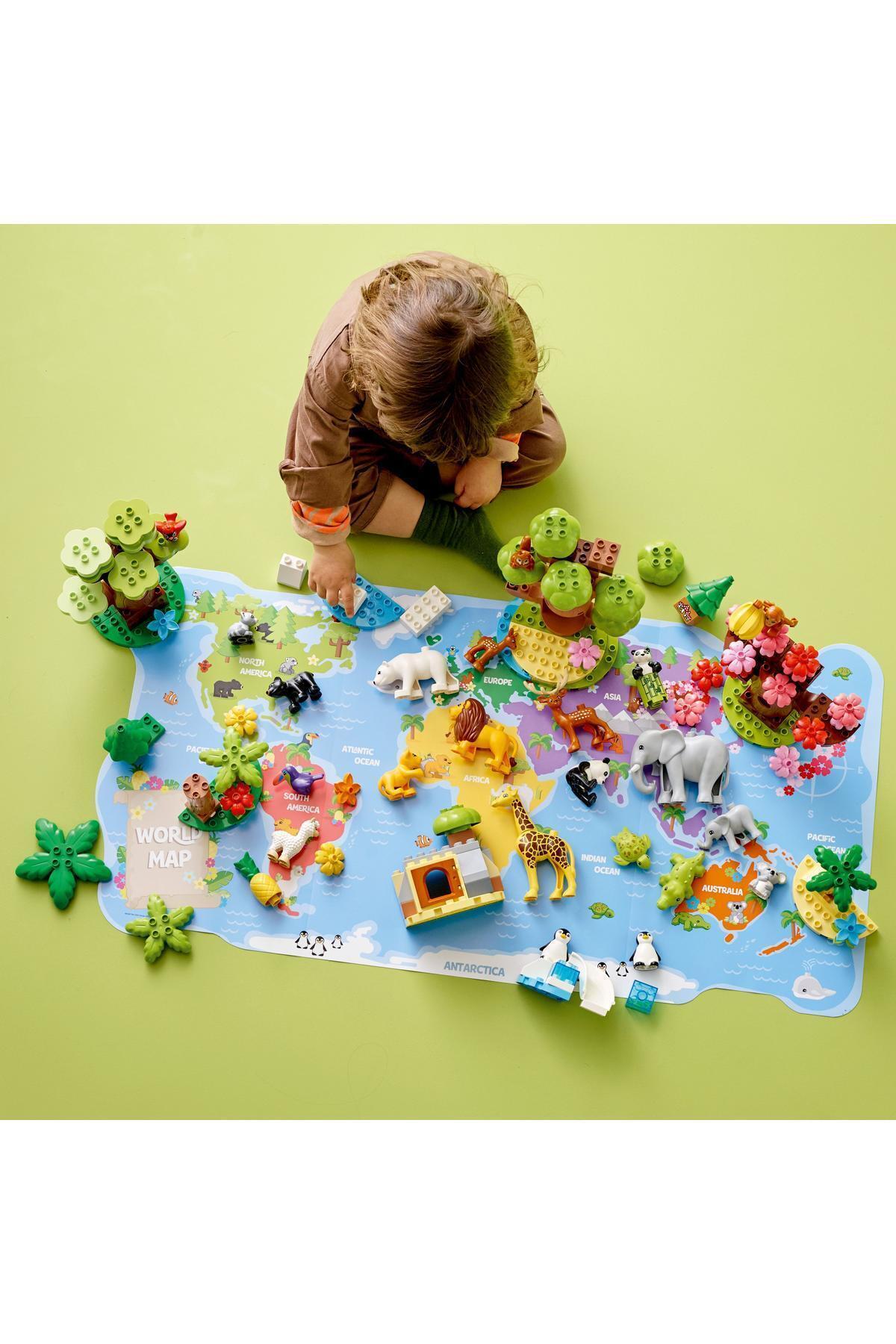 مجموعه ساختنی Duplo دنیای حیوانات وحشی برای کودکان از سن ۲ تا ۱۰ سال (۱۴۲ قطعه)