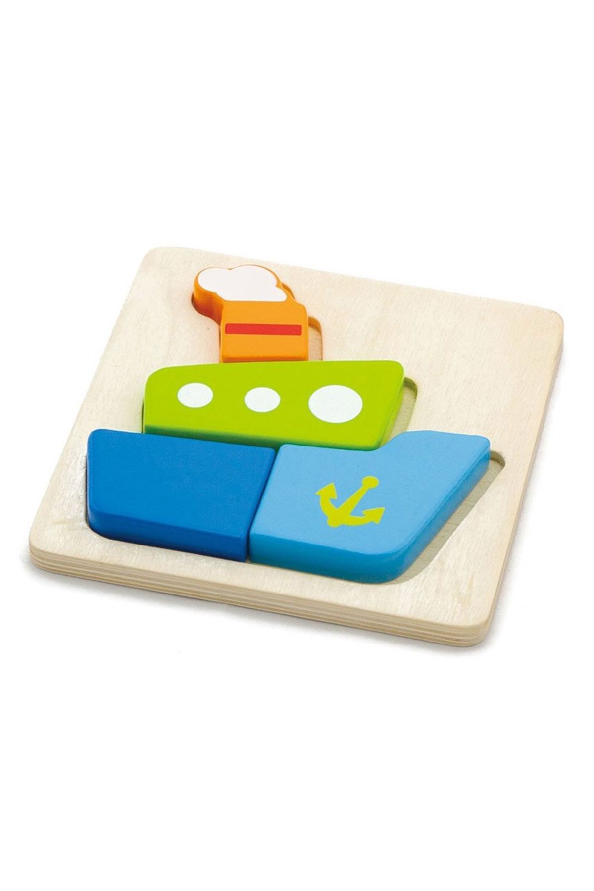 Viga Toys-Puzzle incastru din lemn, Vapor 1