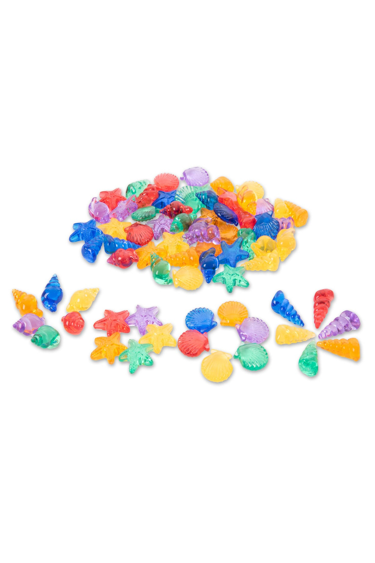 TickiT-Set De Sortare, Scoici Translucide Colorate, 72 Piese 1