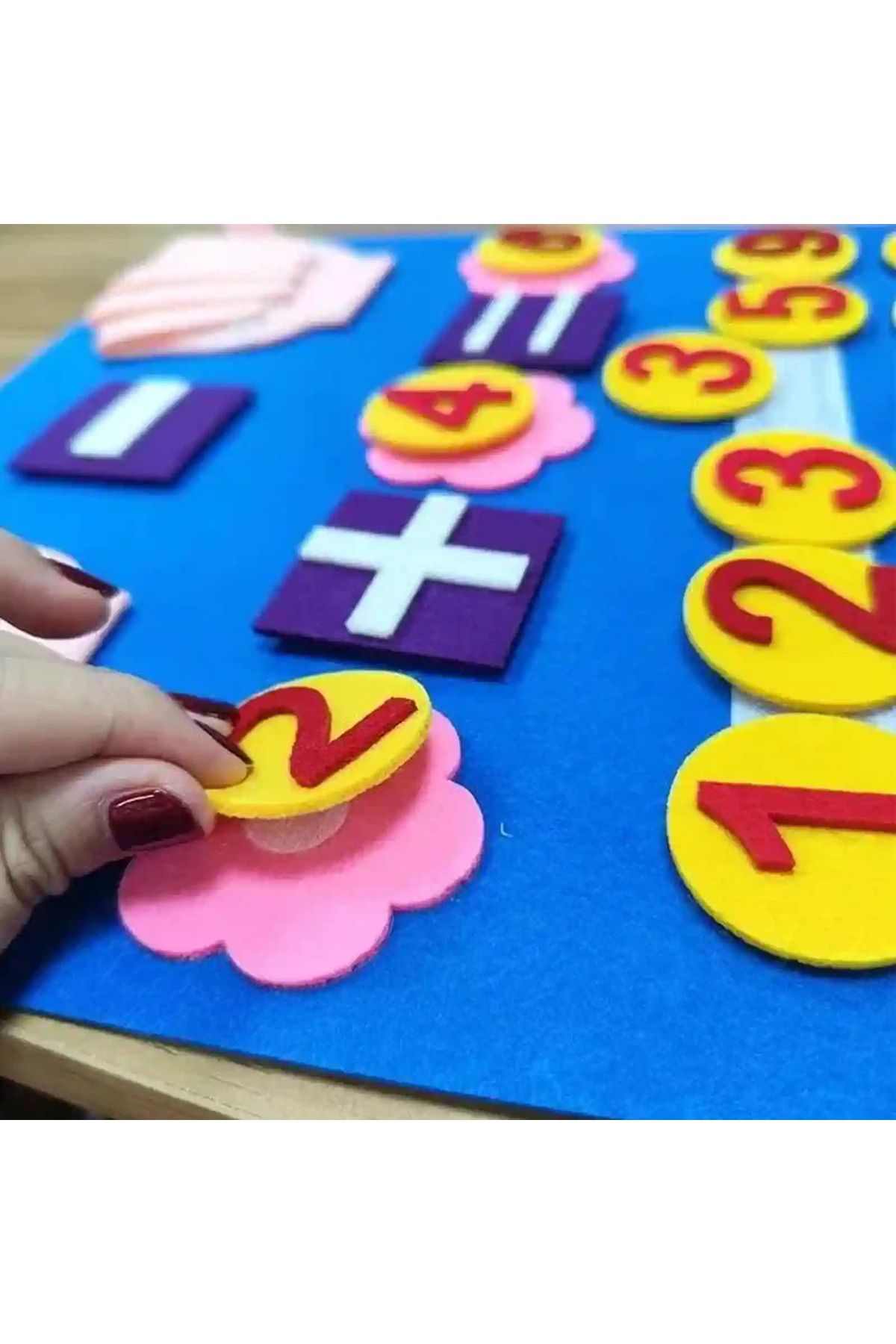 Micostore-Felt Board With Numbered Tokens And Velcro Fastening, Math Toy Finger Counting 3