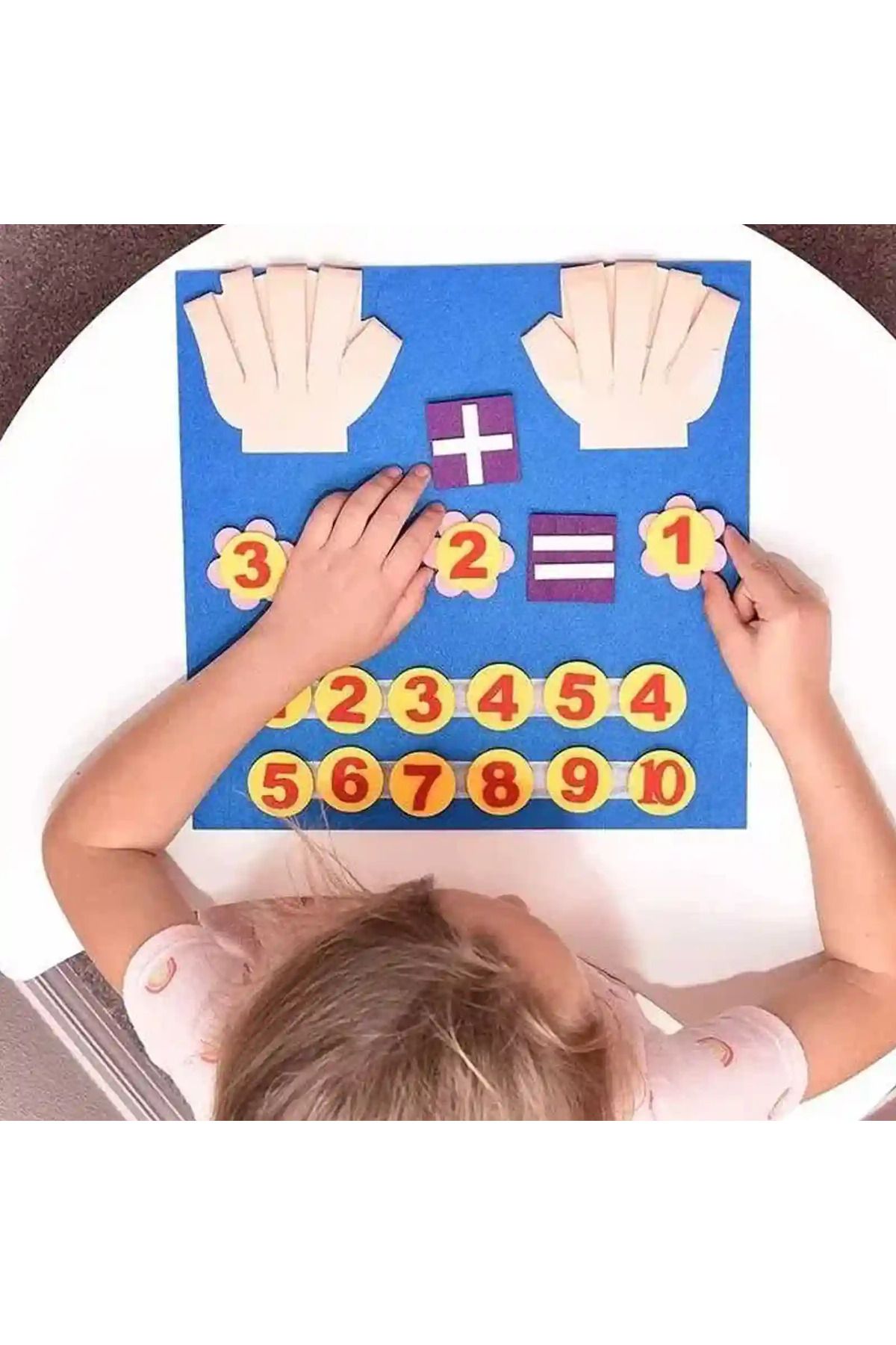 Micostore-Felt Board With Numbered Tokens And Velcro Fastening, Math Toy Finger Counting 5