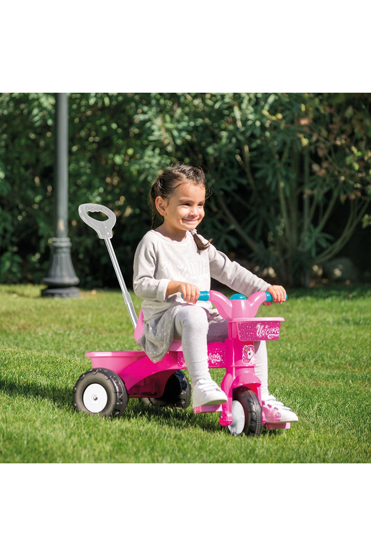 Dolu-Prima mea tricicleta roz cu maner - Unicorn 3