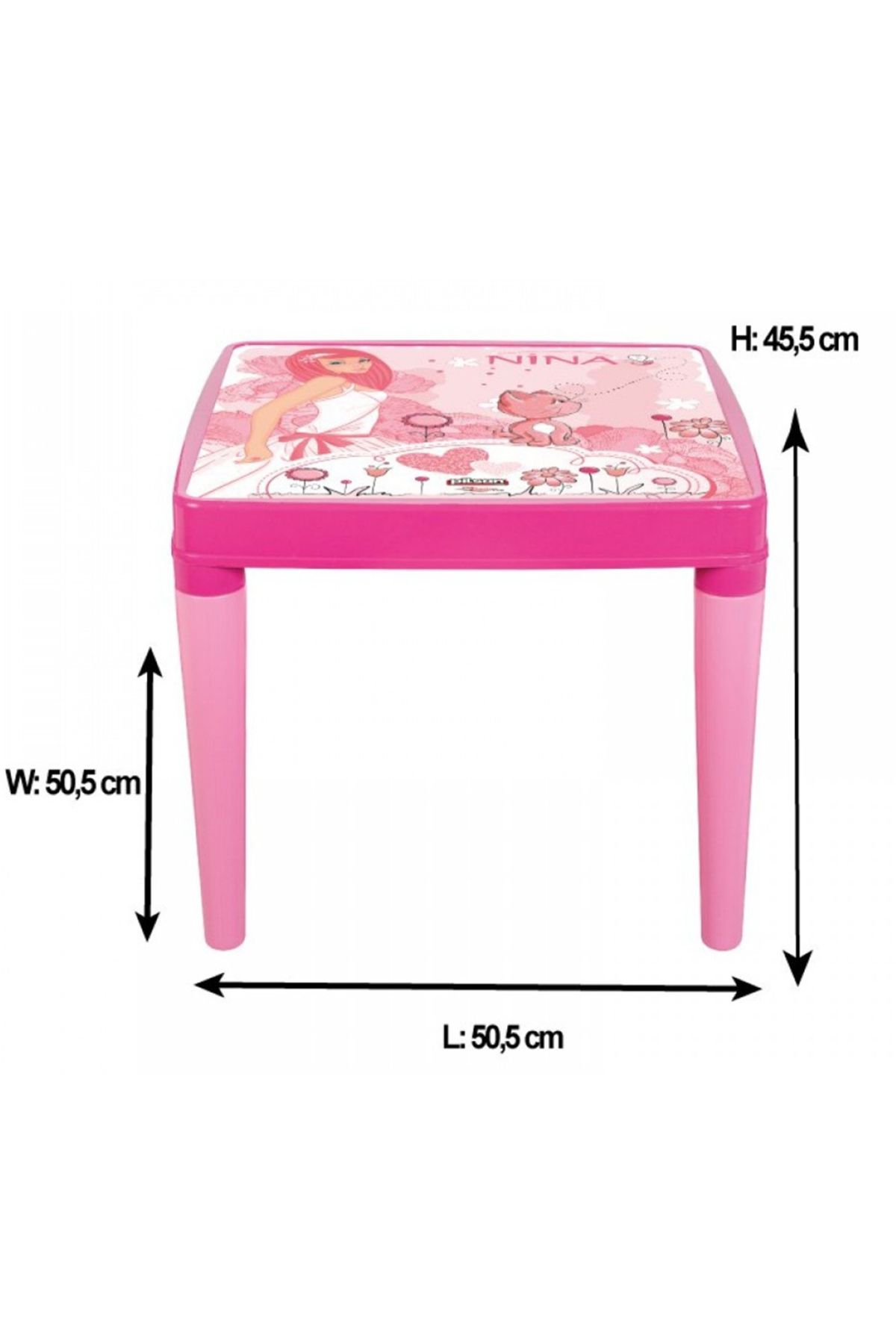 PİLSAN-Set Table With 2 Chairs For Children Pilsan Hobby Study Table Pink 2