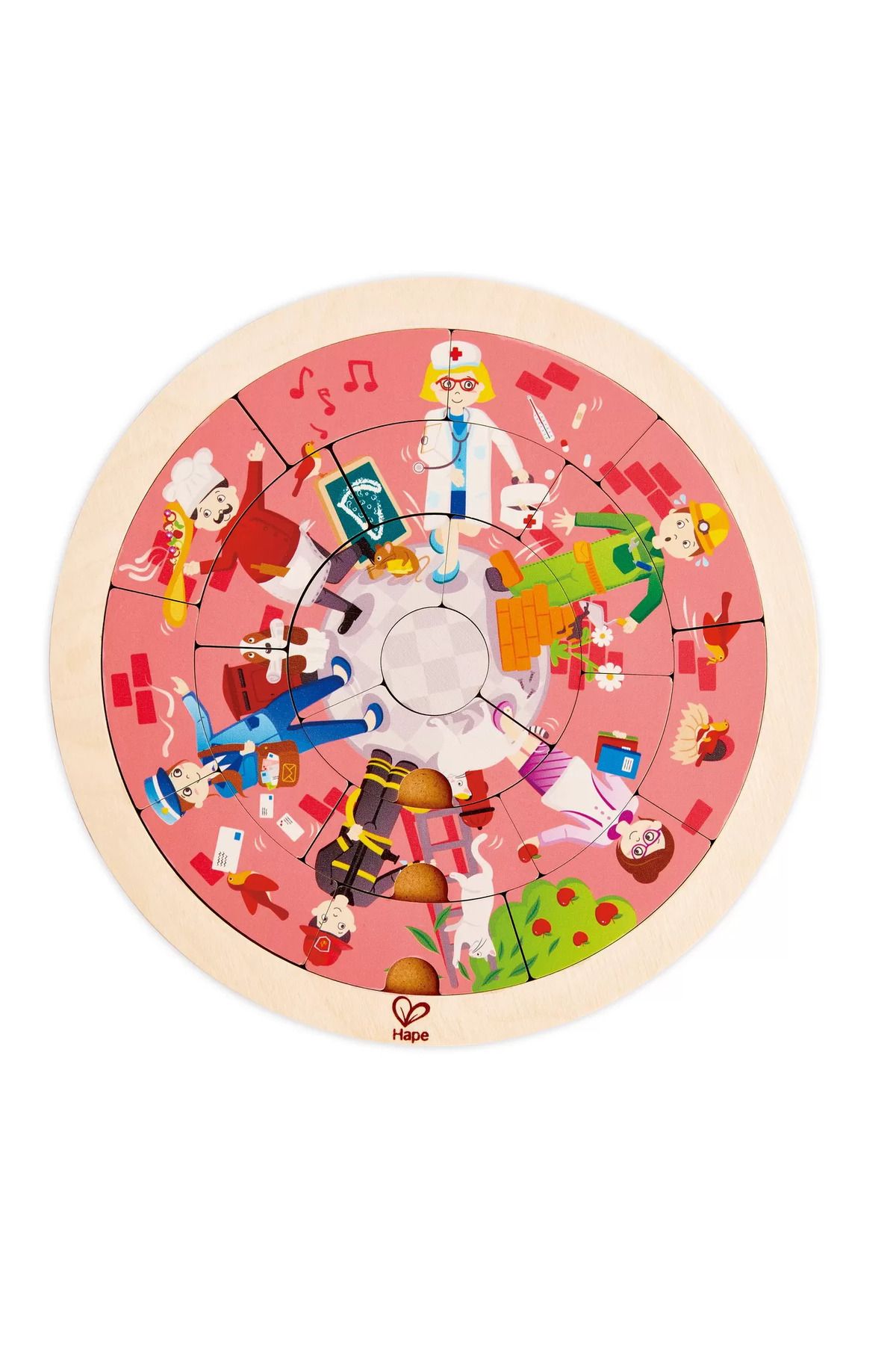 Hape-Kulaté puzzle se 2 stranami, Learn Crafts, 20 dřevěných dílků 2