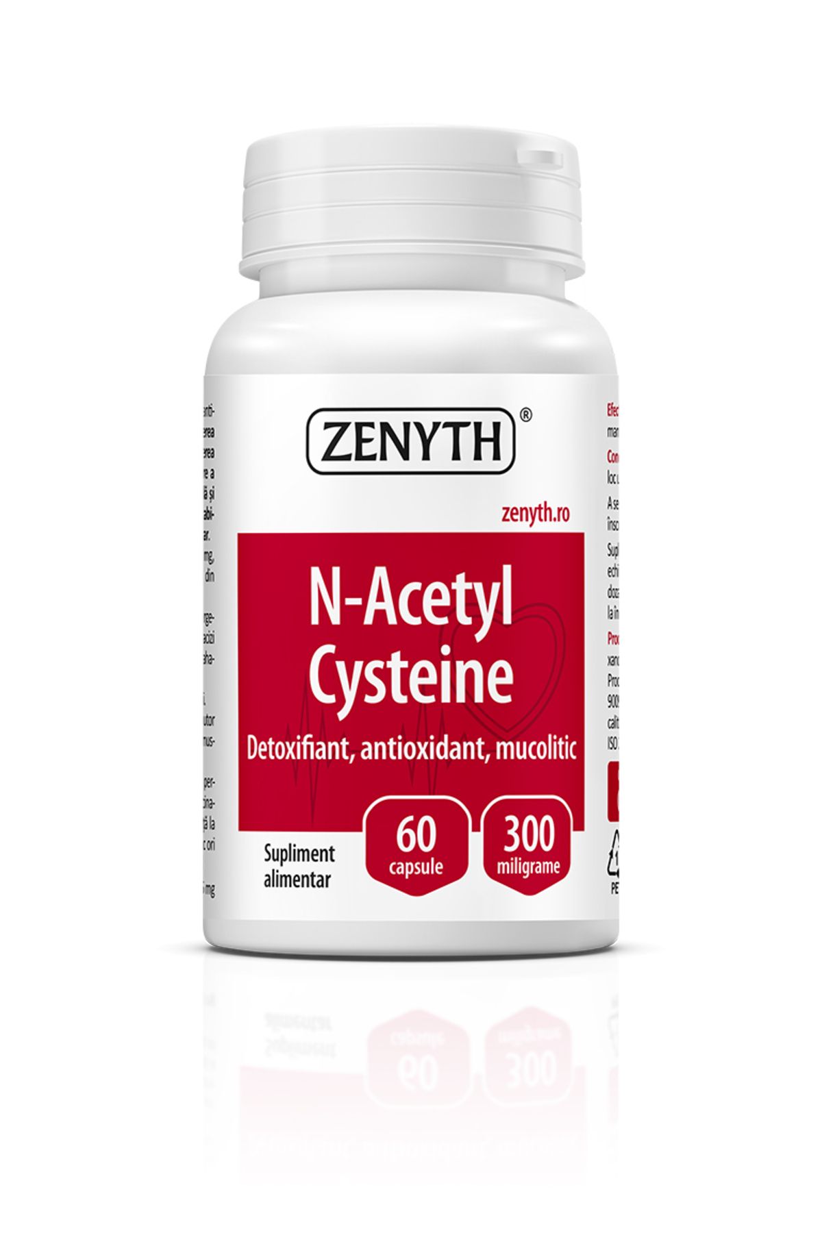 ZENYTH Nac, N-acetyl Cysteine, Detoxifiant, Antioxidant, Mucolitic, Cu Cisteina - One Size