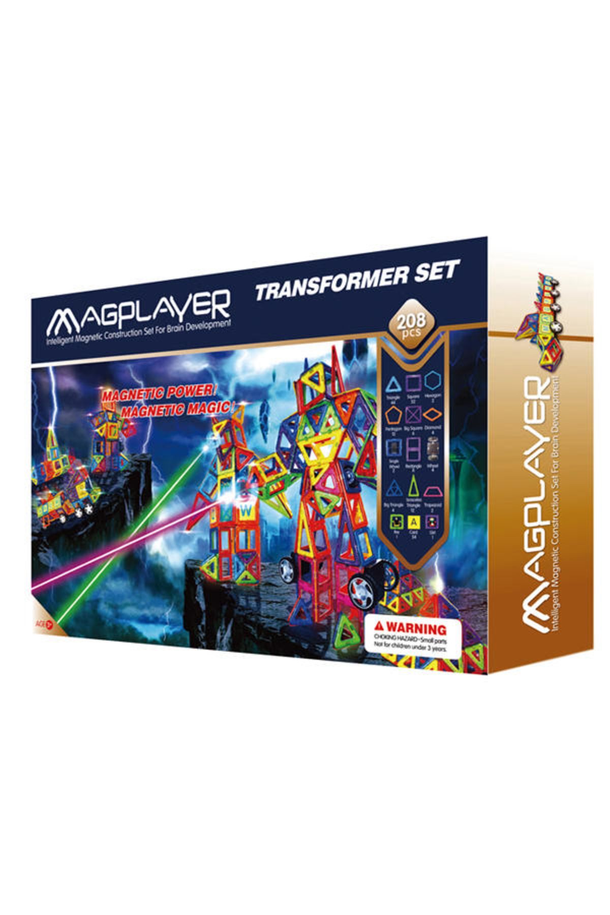 Magplayer Joc De Constructie Magnetic - 208 Piese - One Size