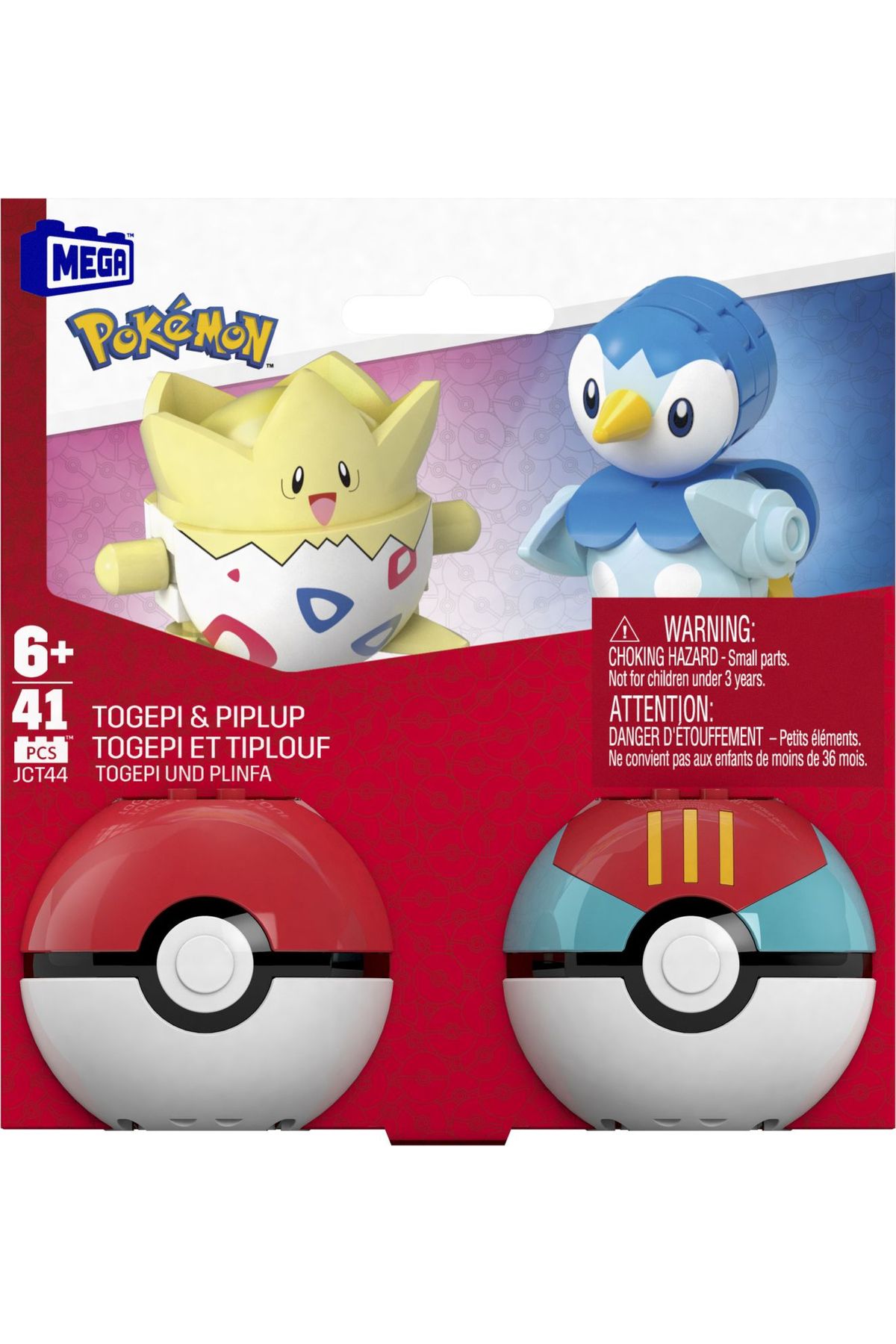 mattel-Pokemon Mega Set Two Balls Togepi And Piplup 41 Pieces 1