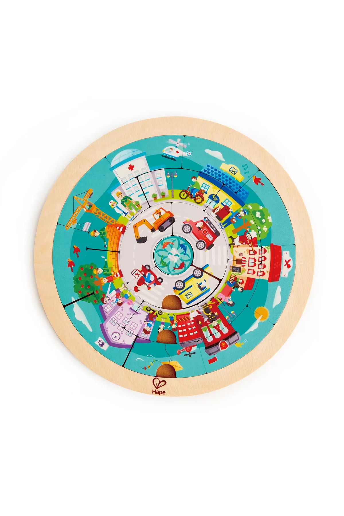 Hape-Kulaté puzzle se 2 stranami, Learn Crafts, 20 dřevěných dílků 5