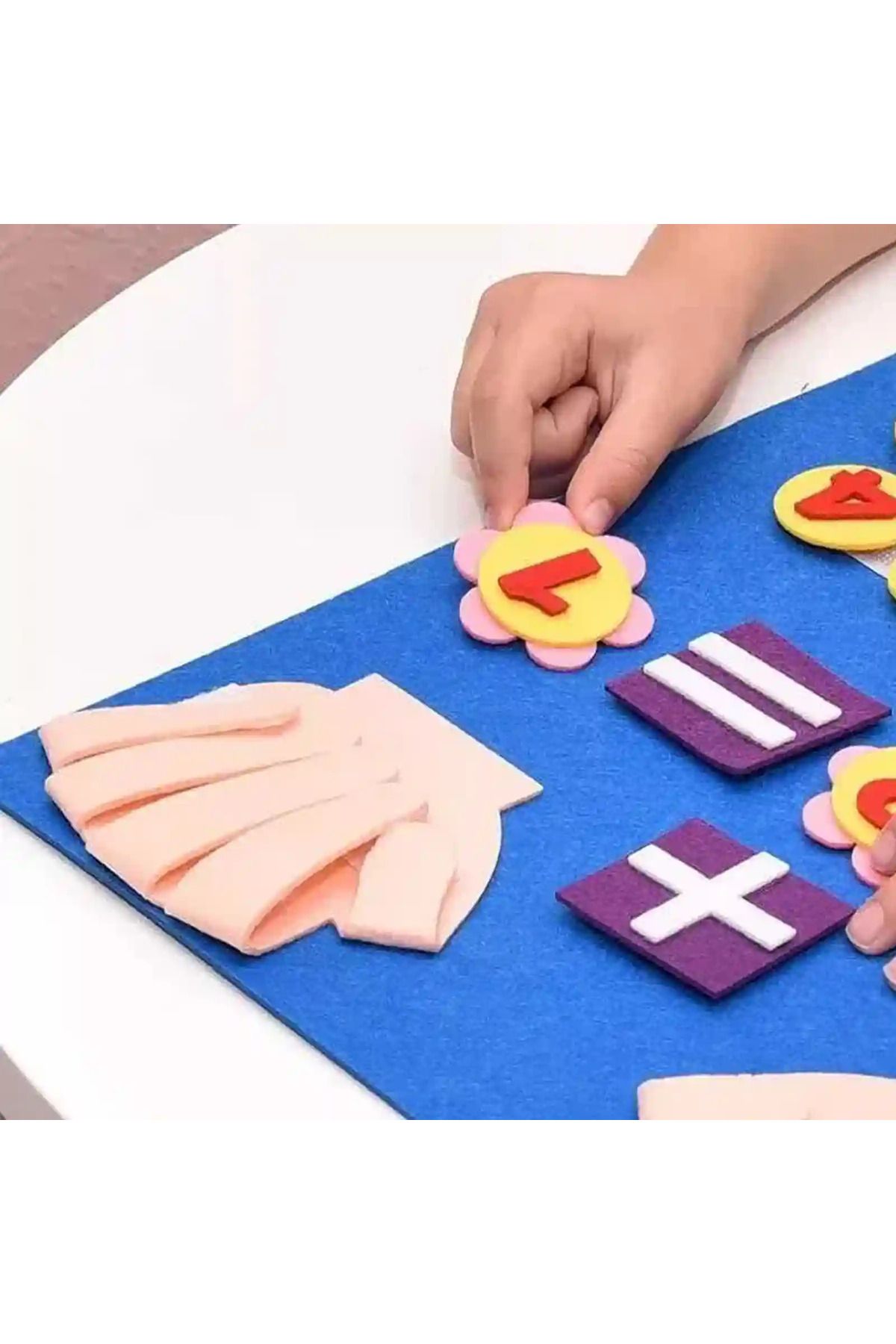 Micostore-Felt Board With Numbered Tokens And Velcro Fastening, Math Toy Finger Counting 4