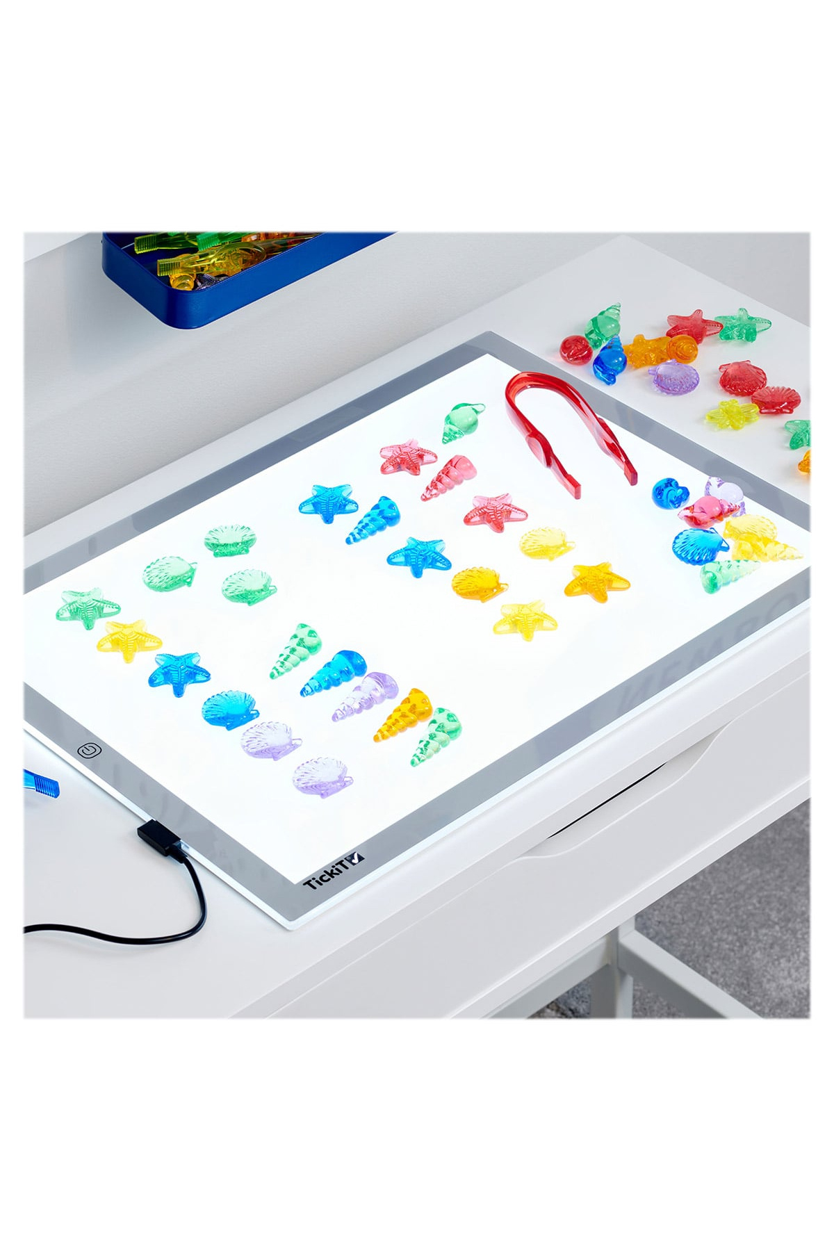 TickiT-Set De Sortare, Scoici Translucide Colorate, 72 Piese 4