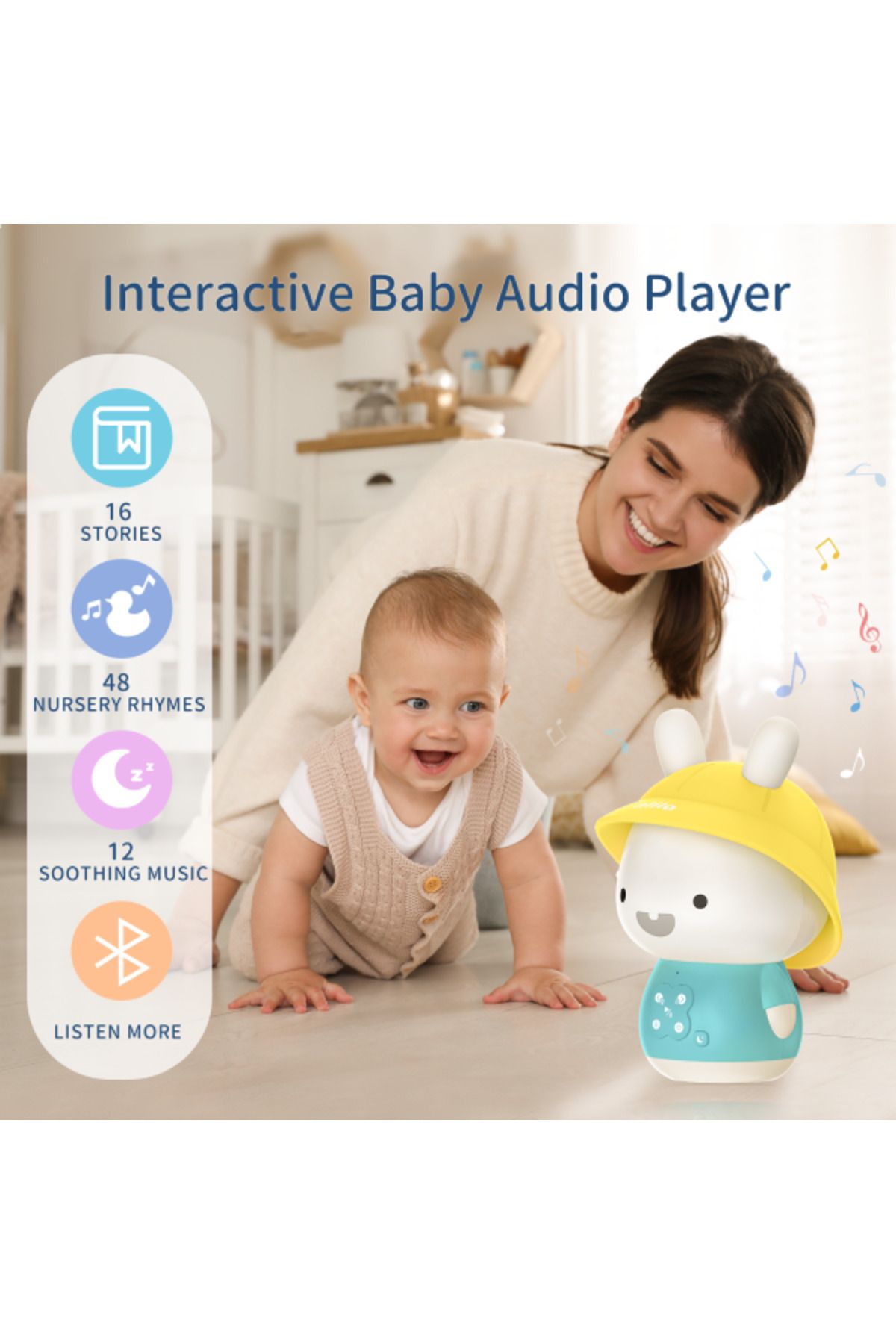 Raspundel Istetel-Alilo Baby Bunny - Iepuras interactiv cu povesti si cantece, roz, RO/EN 6