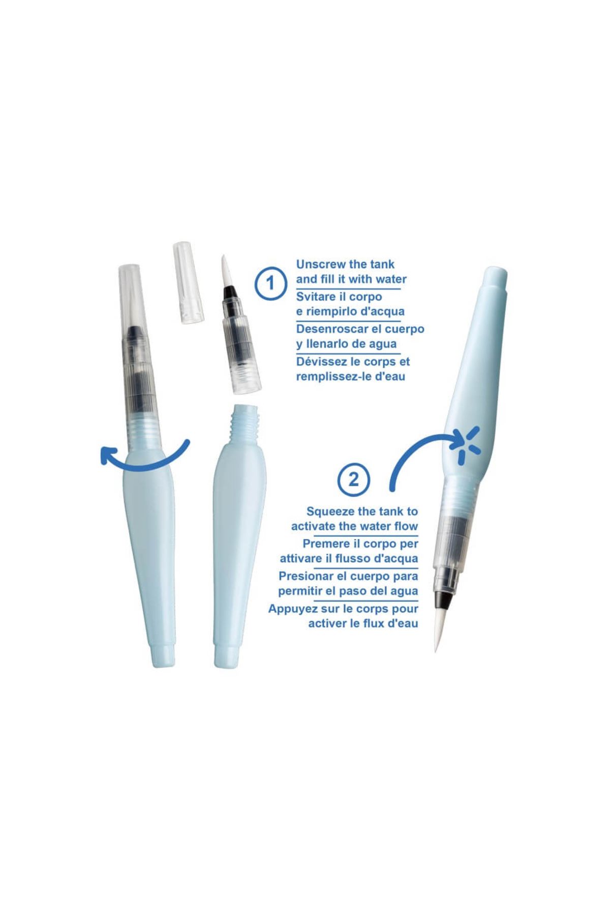 CARIOCA-Brush With Water Reservoir, Set of 3, Tips of Different Widths 3