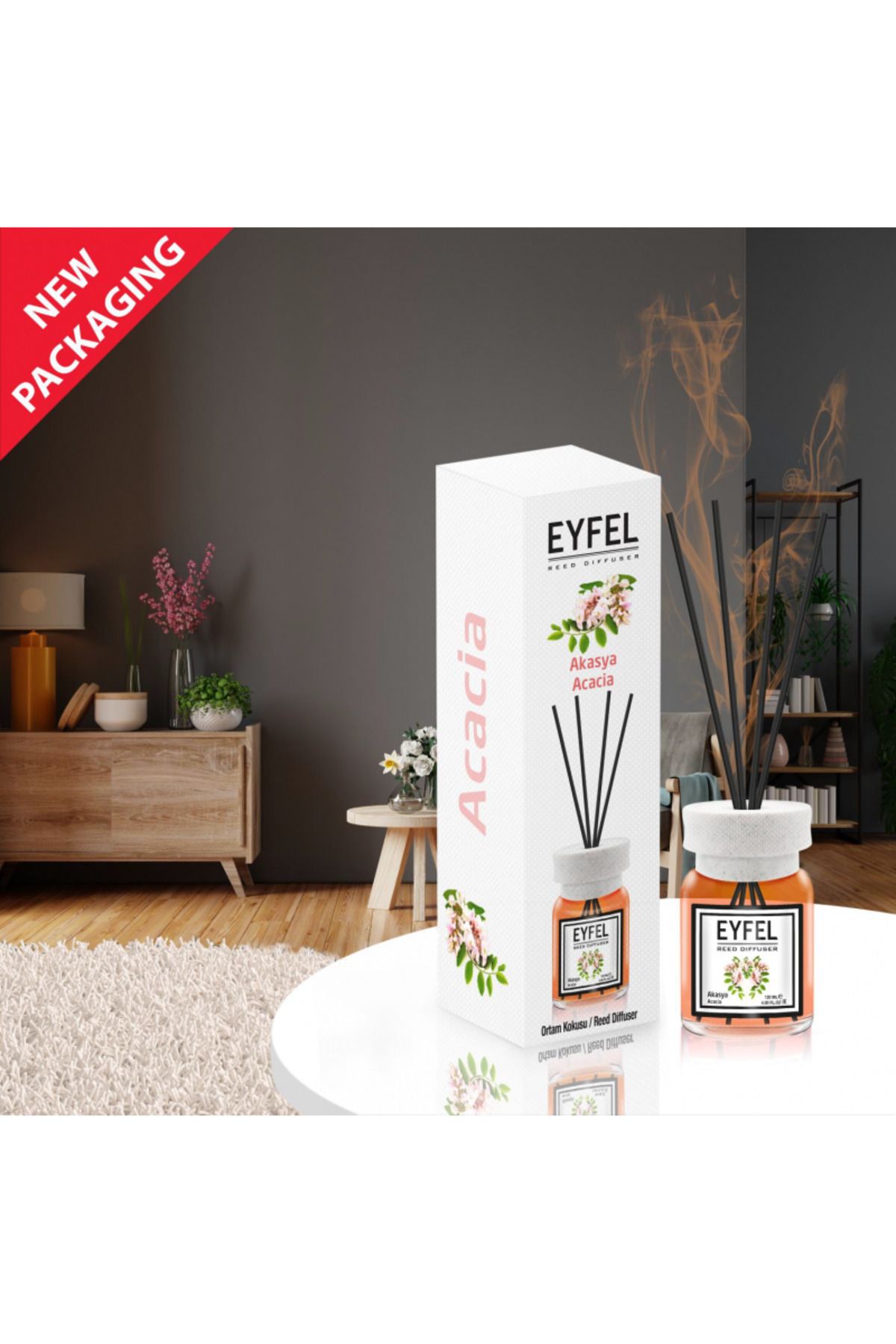 Eyfel-Eyfel room freshener with sticks, acacia, 120ml 1