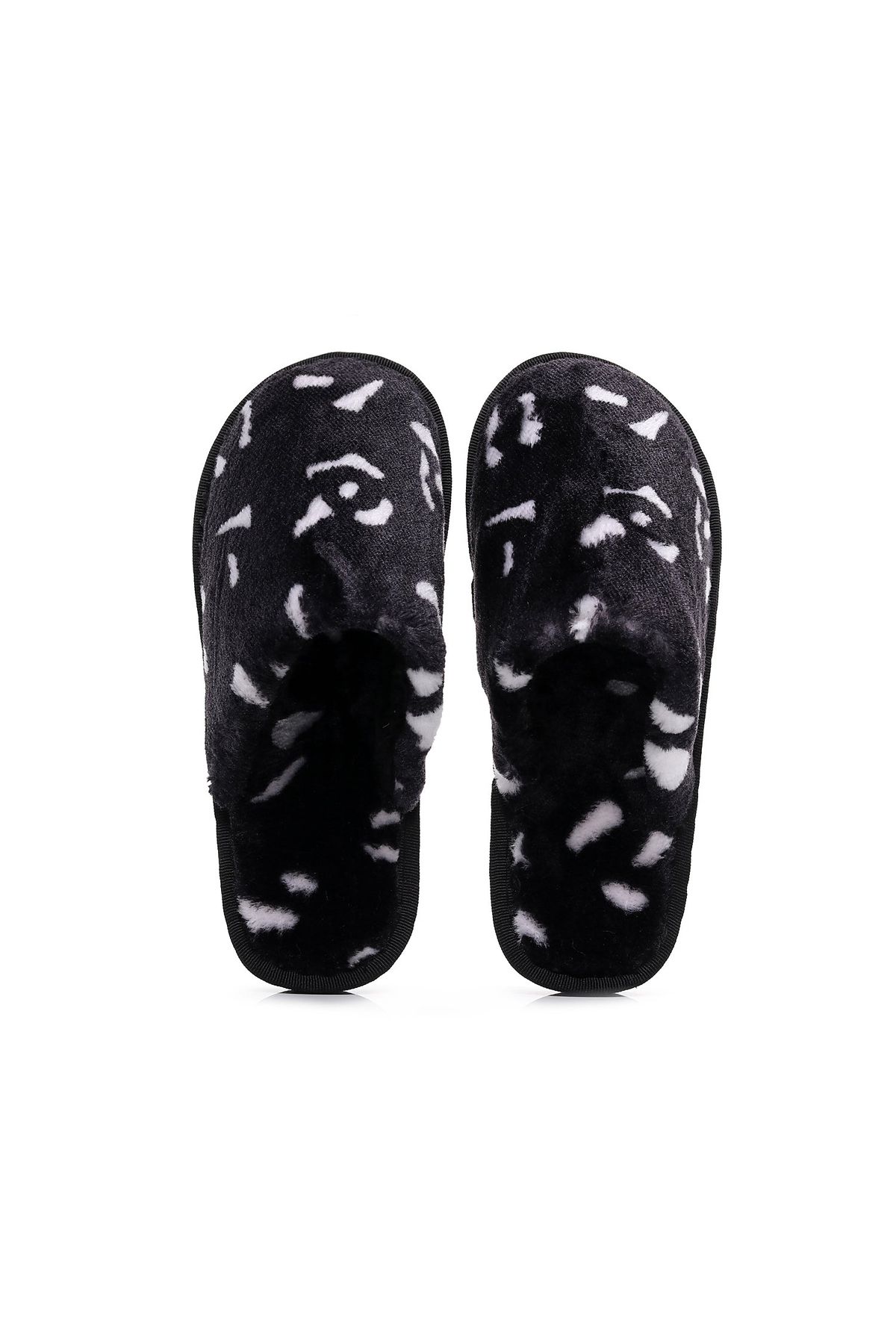 Kosmos Kids-Papuci pufosi Animal Print Negri 3