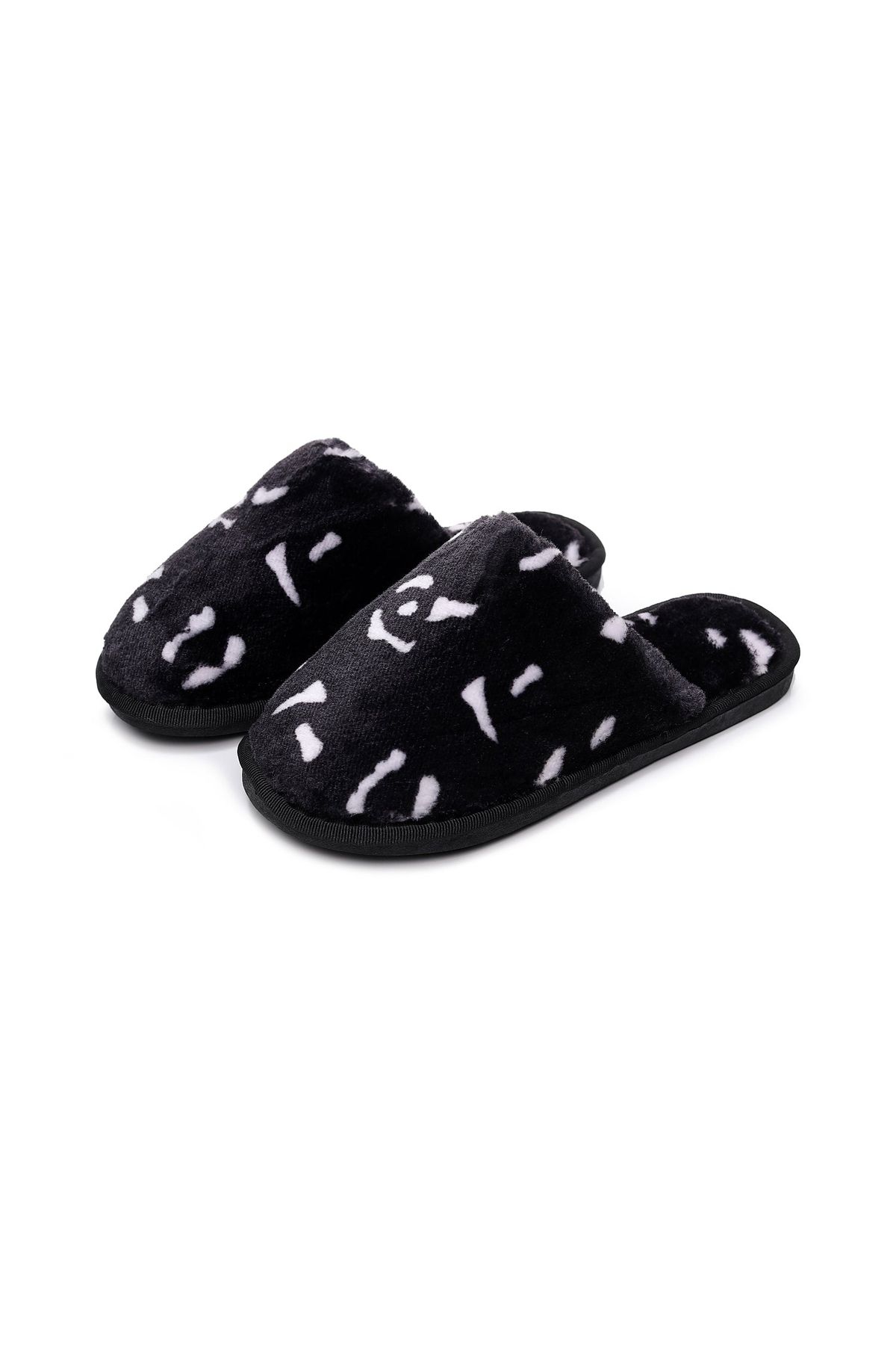 Kosmos Kids-Papuci pufosi Animal Print Negri 1