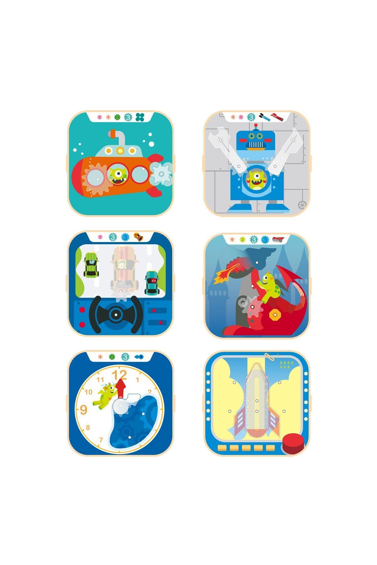 Hape-Jucarie din lemn - Set de joaca roti zimtate 3