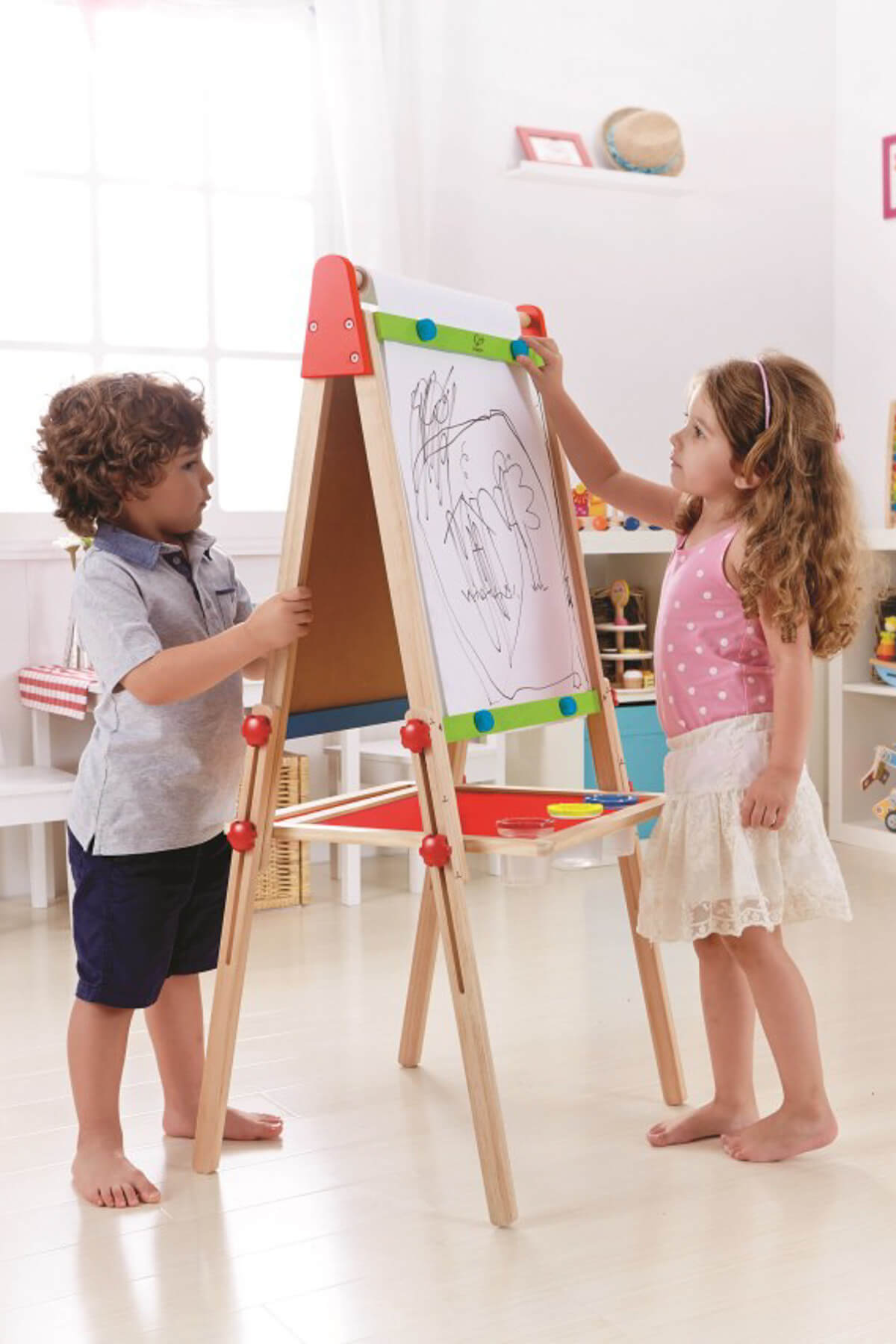 Hape-Double Magnetic Board With Children's Creative Set 3
