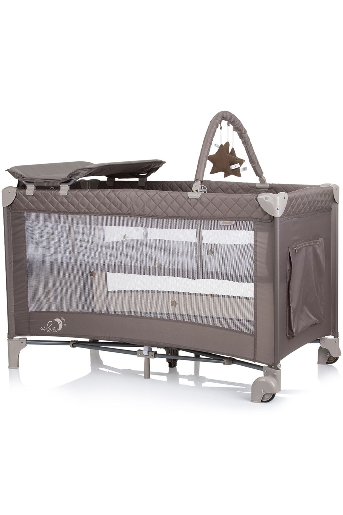 Chipolino-Folding Crib With Changing Mat Luna Macadamia 2