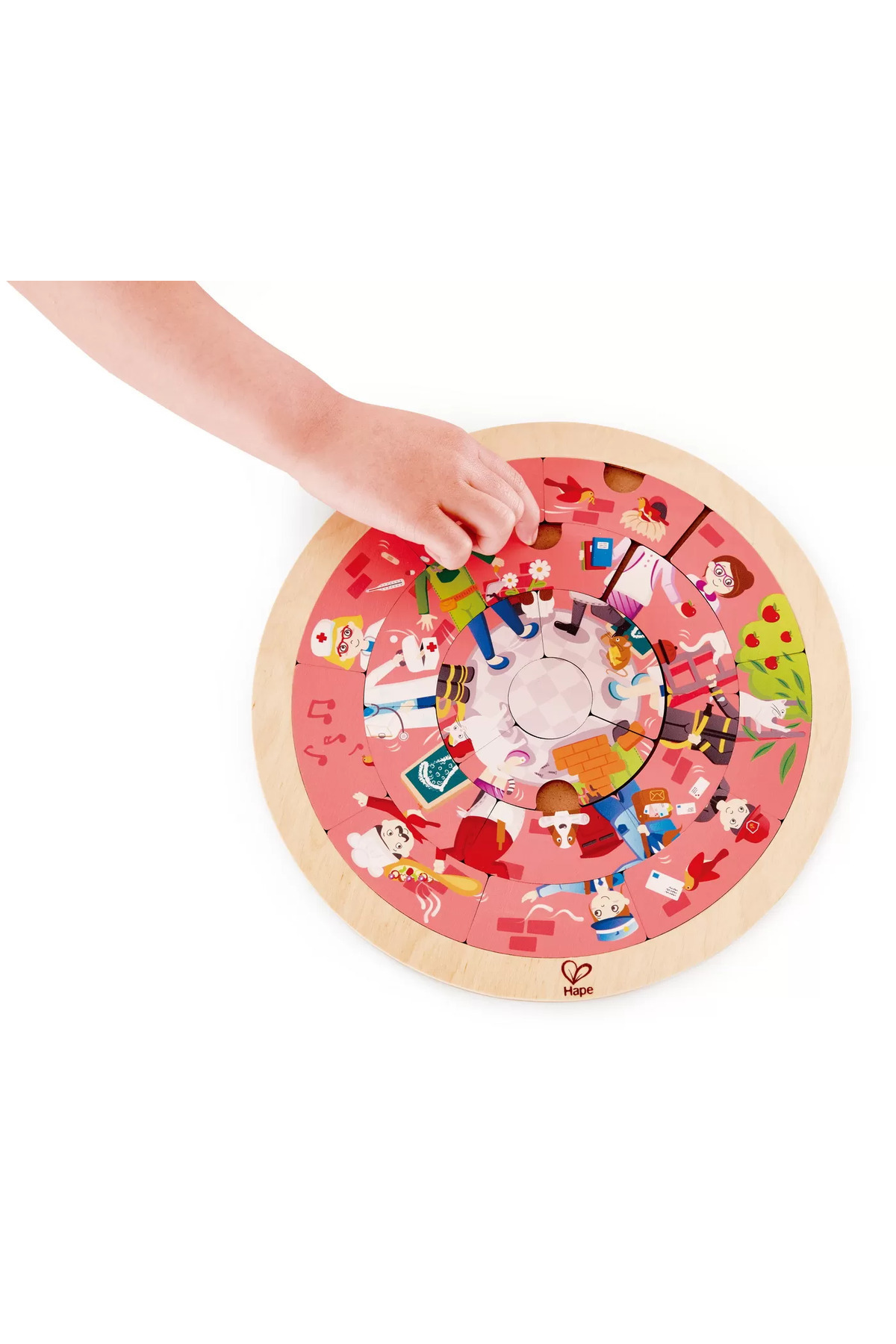 Hape-Kulaté puzzle se 2 stranami, Learn Crafts, 20 dřevěných dílků 3
